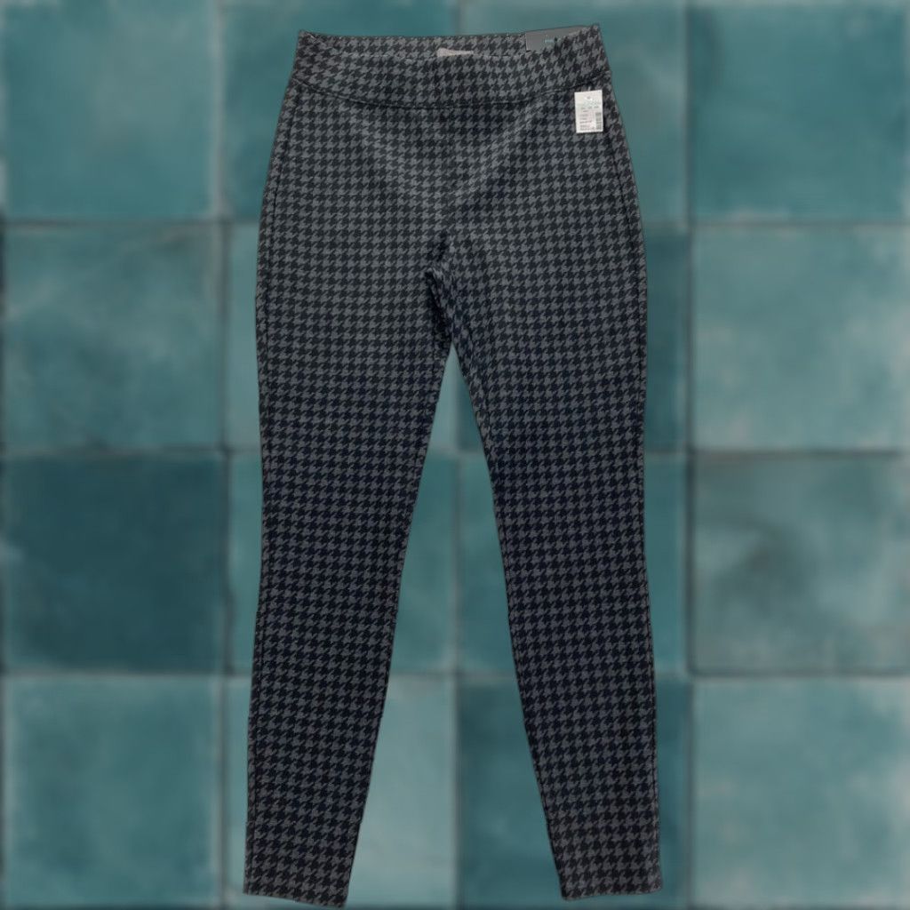 Vintage Maurices Pull Skinny Ankle Pants Women's Small Black Houndstooth Mid Rise Pants Slim Womens Small Black Houndstooth Mid Rise Size 26" / US 2 / IT 38 - 1 Thumbnail