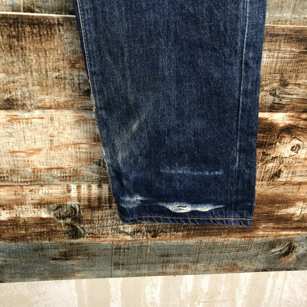 Levi's DLL Levis 505 Big E Blue Distressed Denim Pants #C133 Size US 30 / EU 46 - 12 Thumbnail