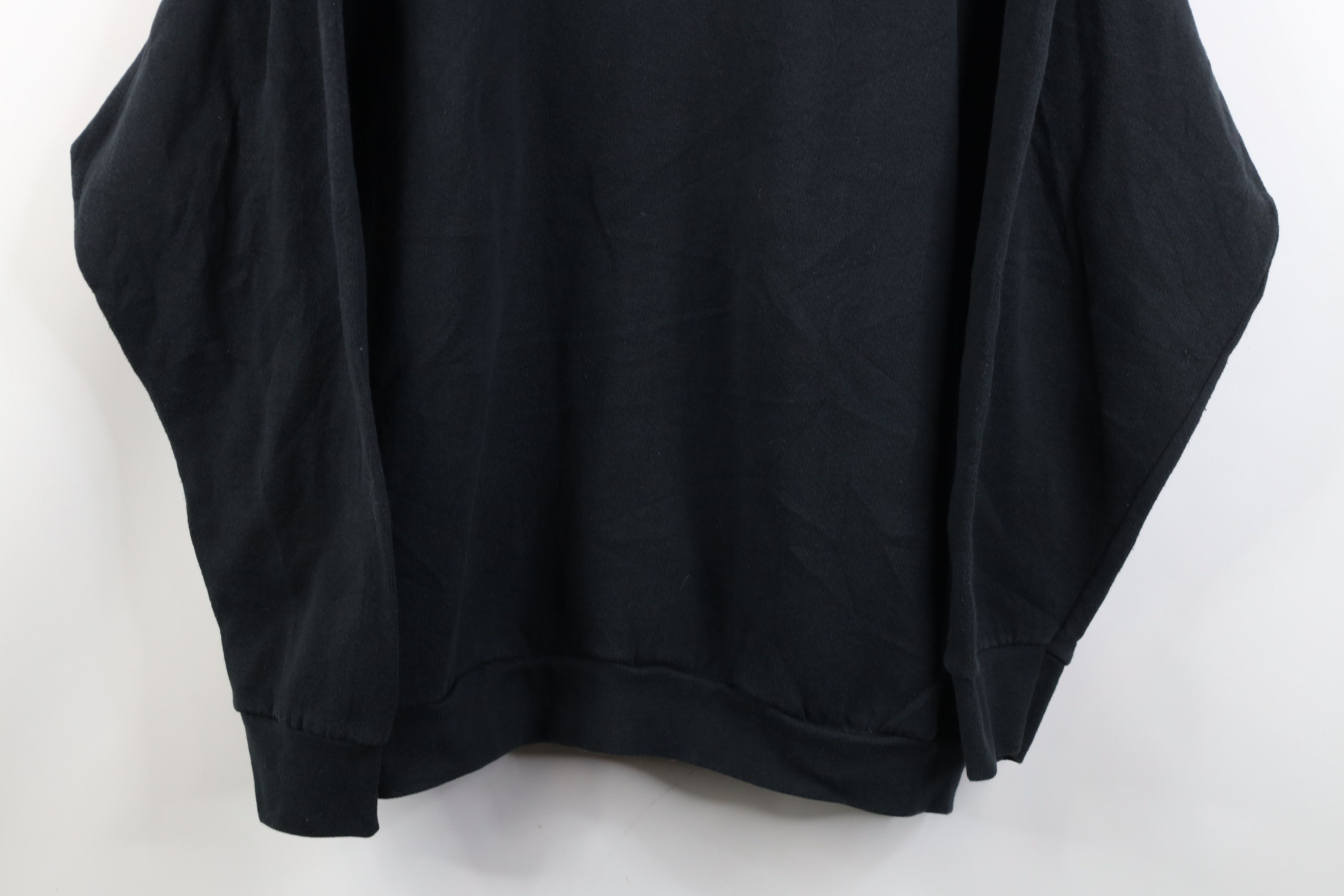 Vintage Vintage 90s Streetwear Blank Crewneck Sweatshirt Black Size US XL / EU 56 / 4 - 3 Thumbnail