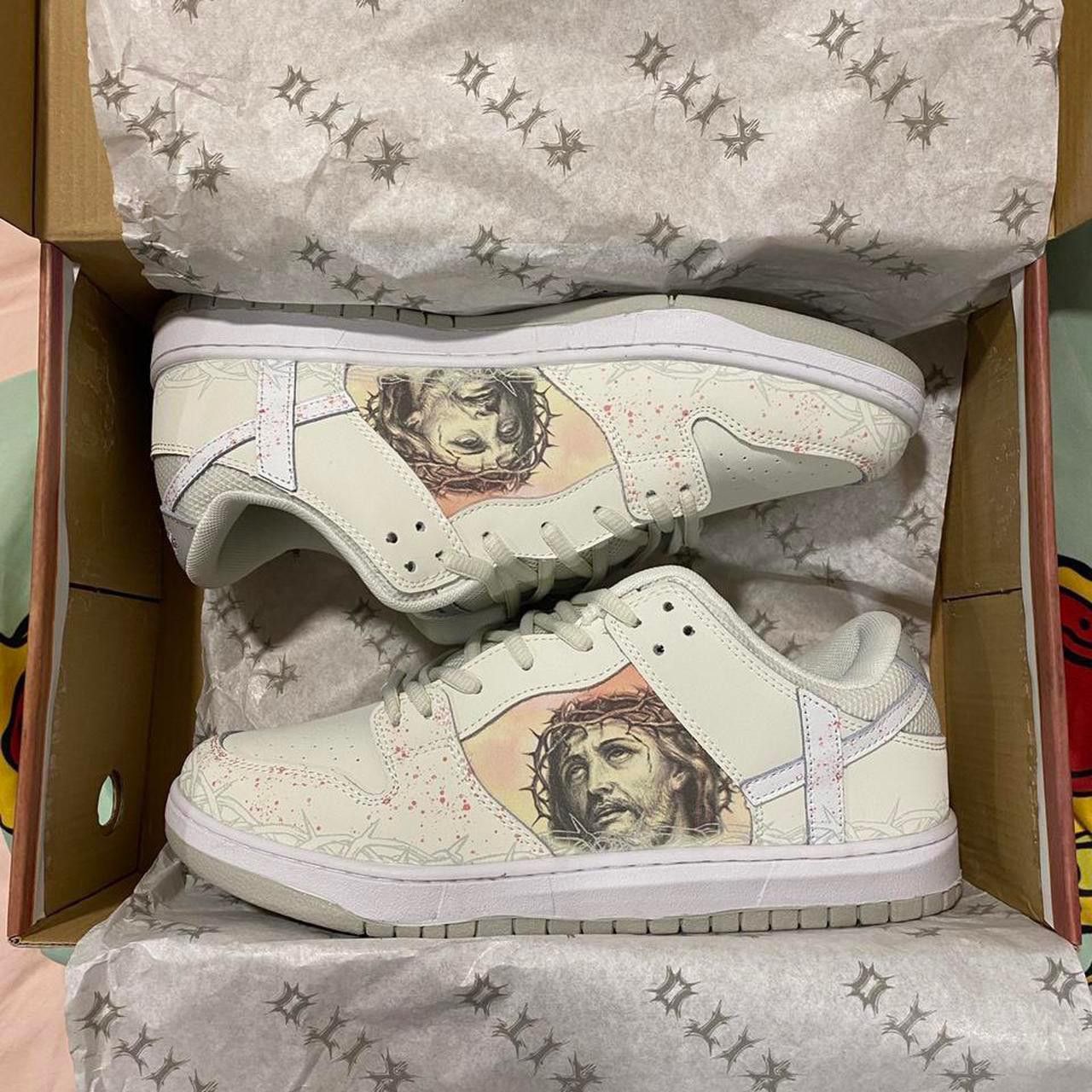 image of Kito Wares Jesus Passion Of Christ Shoes in Cream, Men's (Size 12)