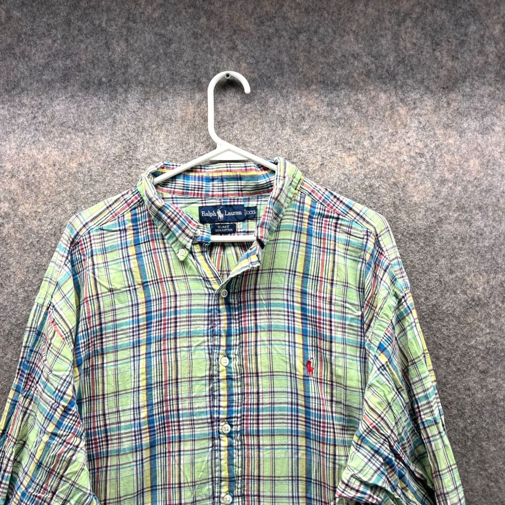 Ralph Lauren VINTAGE Ralph Lauren Shirt Men XXL Green Blue Plaid Button-Down Casual Preppy Modern Day Size US XXL / EU 58 / 5 - 4 Thumbnail