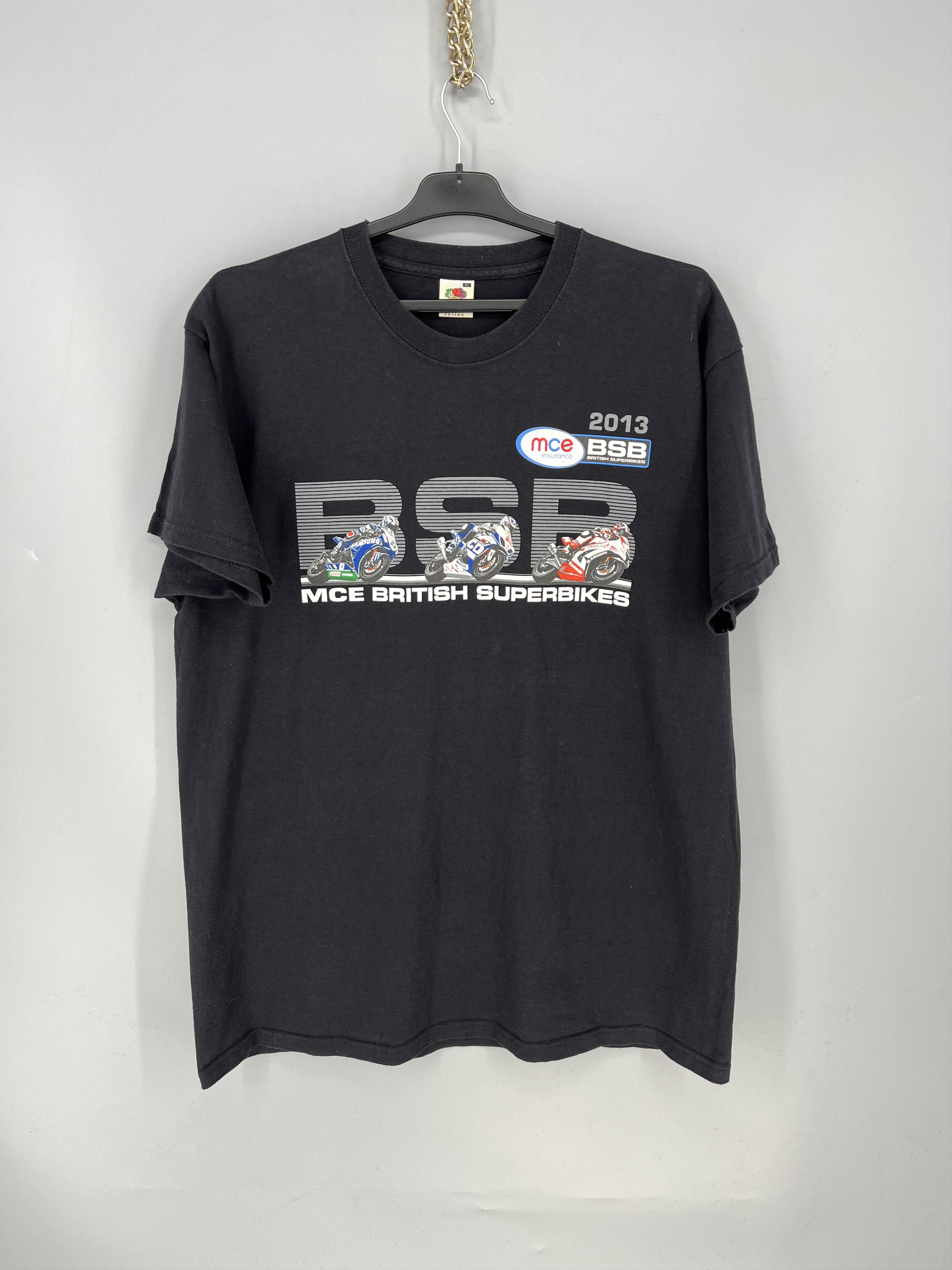 Vintage Vintage British Superbikes BSB Moto Racing Black T-shirt Size US XL / EU 56 / 4 - 1 Thumbnail