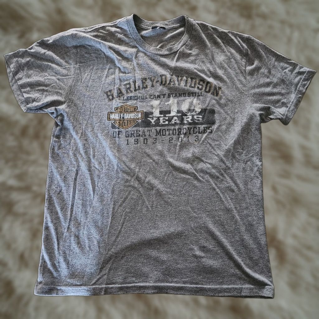Harley Davidson Harley-Davidson T-Shirt Tecumseh Michigan Men's XL Athletic Fit Double Sided Gray Cotton Crew Neck Short Sleeve Shirt Size XL Mens Size US XL / EU 56 / 4 - 1 Thumbnail