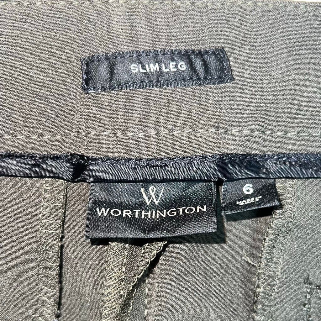 Worthington Worthington Forest Green Slim Leg Trousers Fitted Career Wea Size 28" / US 6 / IT 42 - 3 Thumbnail