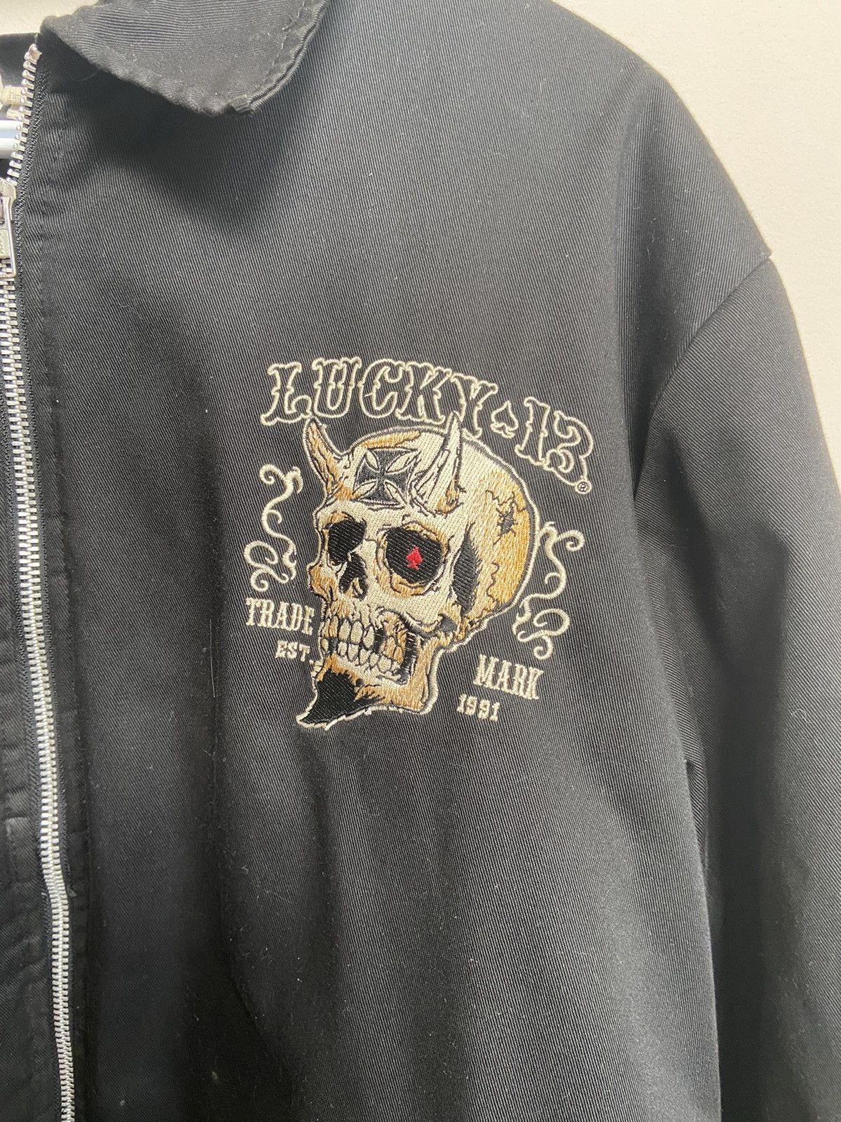 Japanese Brand × Vintage Lucky 13 Tattoo Your Soul Embroidered Skull Work Jacket Size US XXL / EU 58 / 5 - 3 Thumbnail