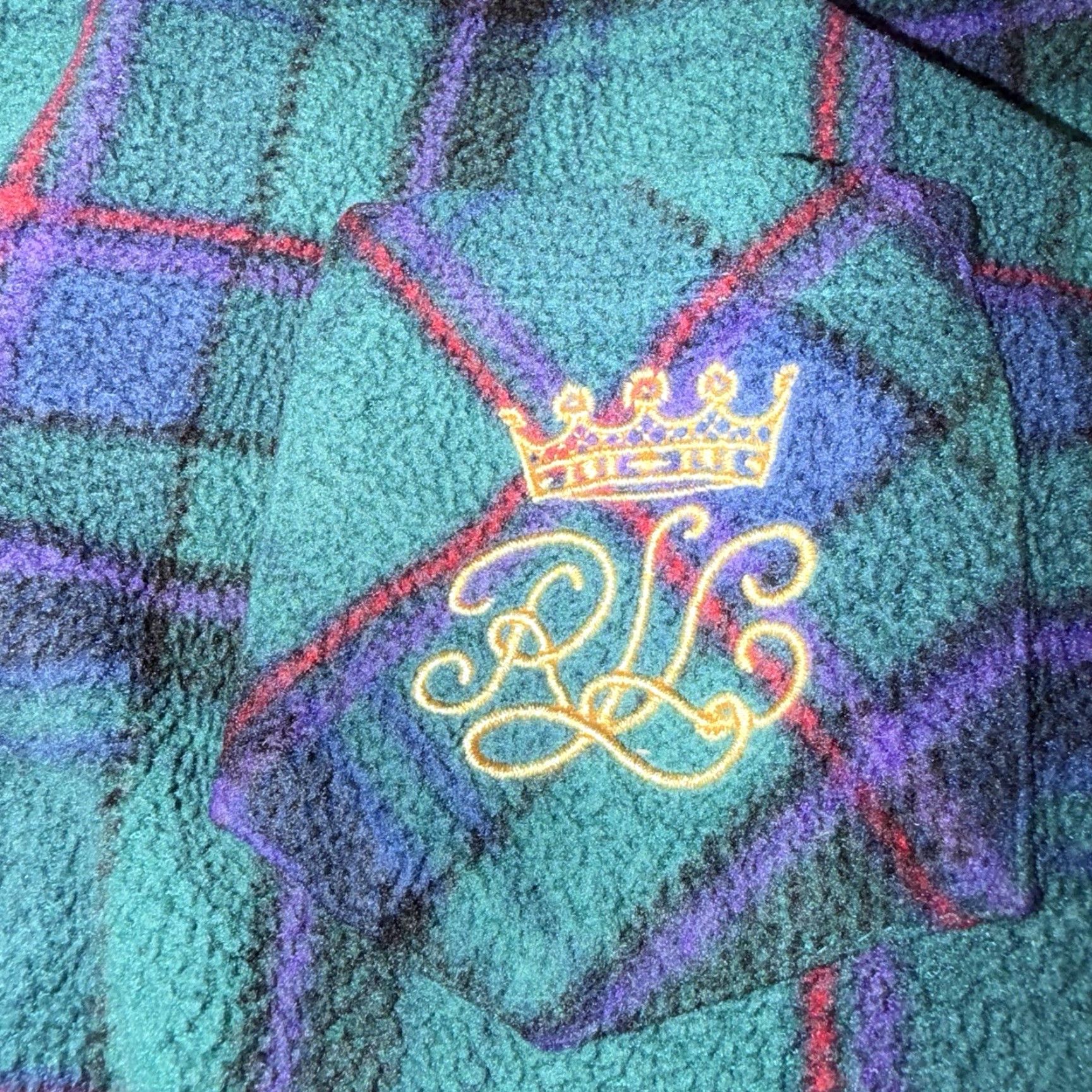 Ralph Lauren VINTAGE Ralph Lauren Pajama Set Womens Large Green Plaid Flannel 2pc Sleepwear Size ONE SIZE - 2 Thumbnail