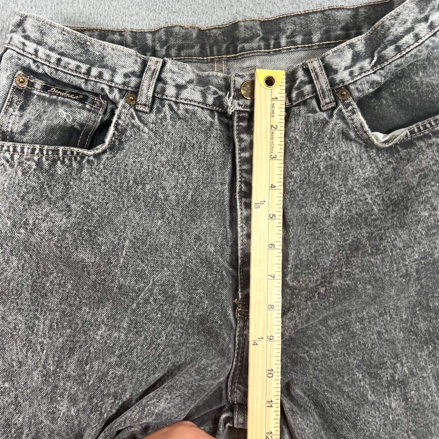 Denime VINTAGE Denimes Mens Bermuda Shorts 33 Light Faded Black Denim Casual Summer Beach Size US 33 - 3 Thumbnail
