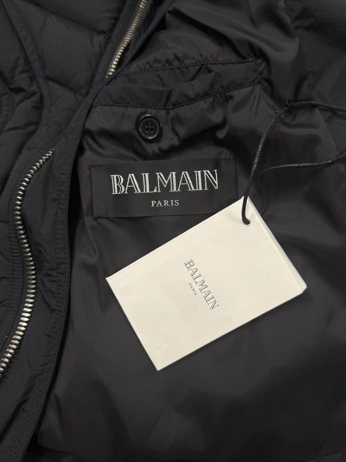 Balmain Balmain Moto-Zip Black Puffer Jacket Size US XS / EU 42 / 0 - 5 Thumbnail