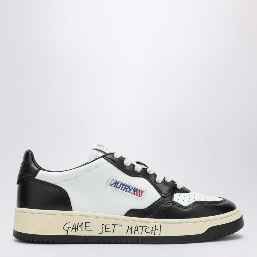 o1d2blof0824 Leather Trainers in White & Black