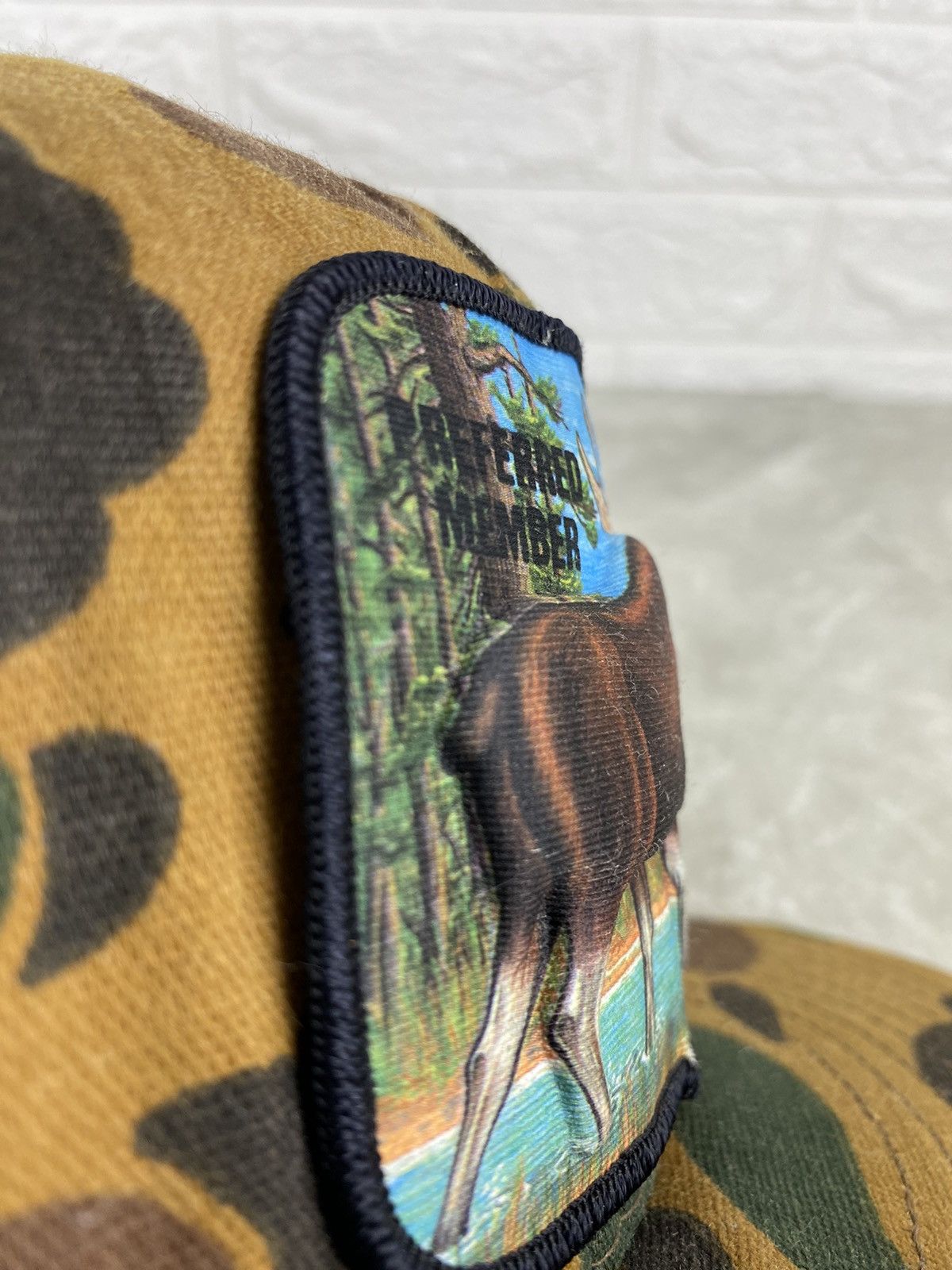 Vintage Vintage Army Camo Trucker Hat Size ONE SIZE - 8 Thumbnail