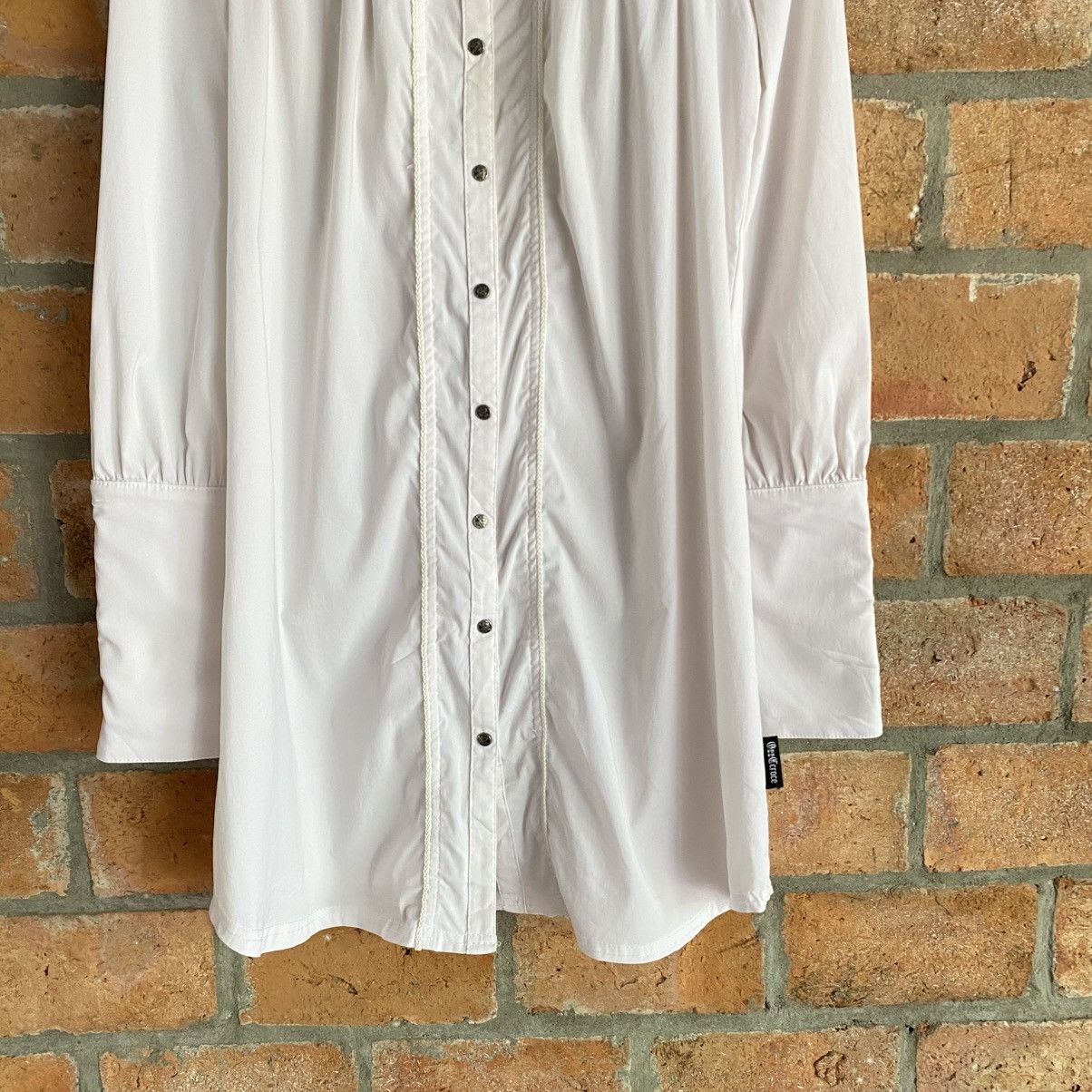 Japanese Brand Ozz Croce Y2K Punk White Embroidered Long Dress Shirt Size M / US 6-8 / IT 42-44 - 12 Thumbnail