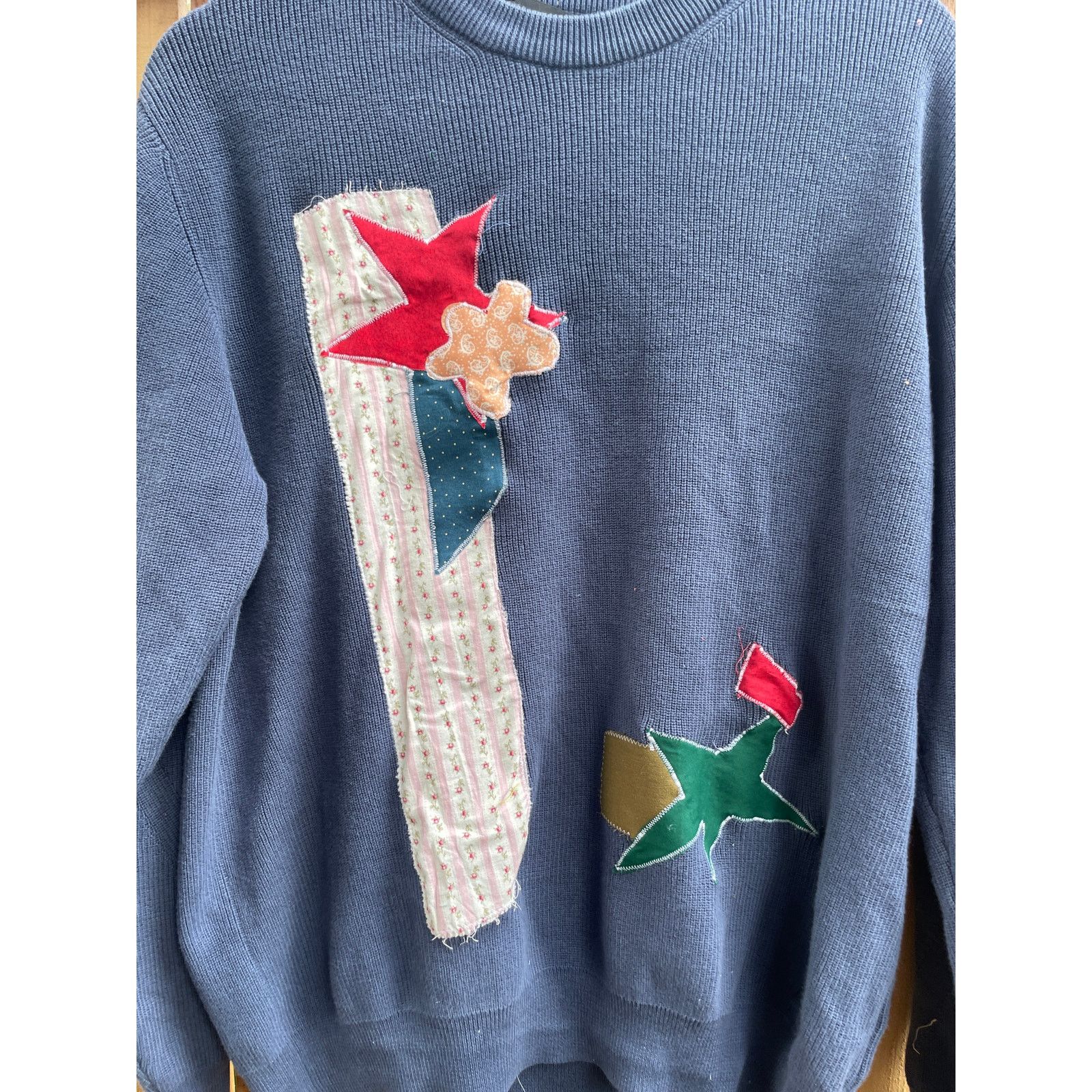 Adolfo Dominguez Large Upcycled Blue Collage Sweater Size L / US 10 / IT 46 - 5 Thumbnail