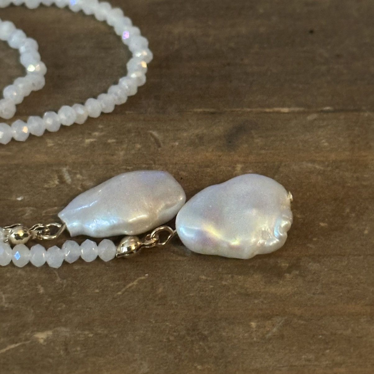 Other Frenzy sparkly white glass bead lariat necklace Size ONE SIZE - 3 Thumbnail