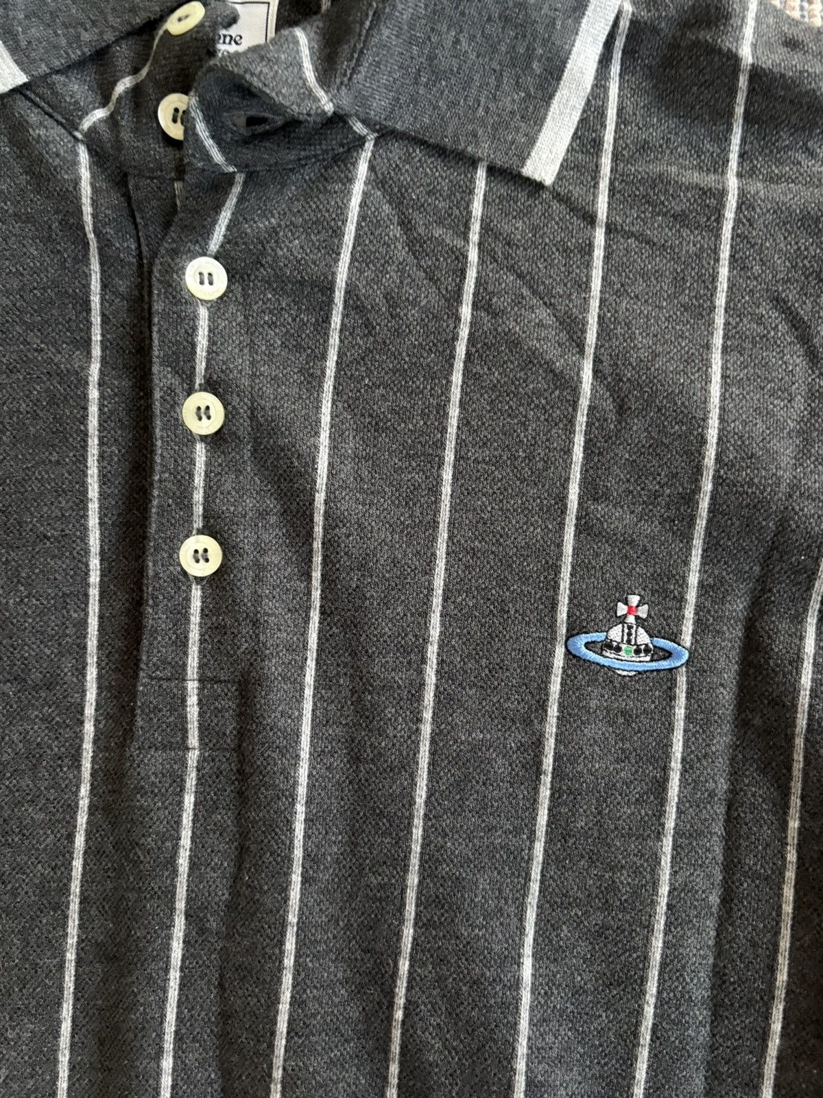 Vivienne Westwood Striped Grey Logo Polo Size US M / EU 48-50 / 2 - 2 Thumbnail