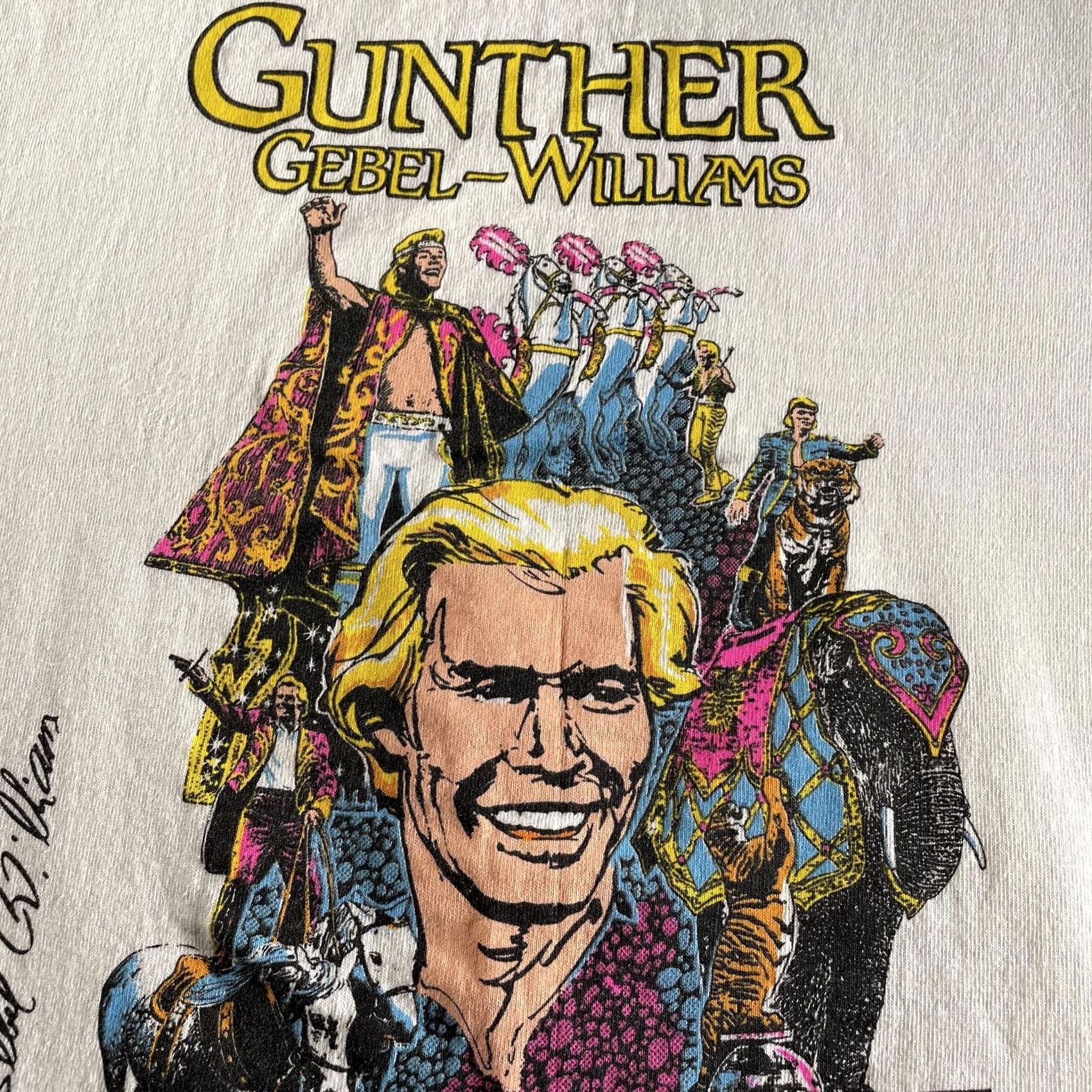 Vintage Vintage Ringling Bros Circus Gunther Gebel-Williams Shirt XL White 1990 Mens Size US XL / EU 56 / 4 - 3 Thumbnail