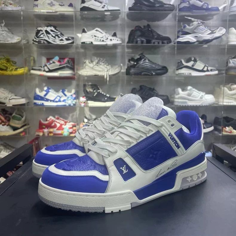 Louis Vuitton Louis Vuitton Louis Vuitton Lv Trainer LowTop Sneakers Blu Size US 8.5 / EU 41-42 - 2 Thumbnail