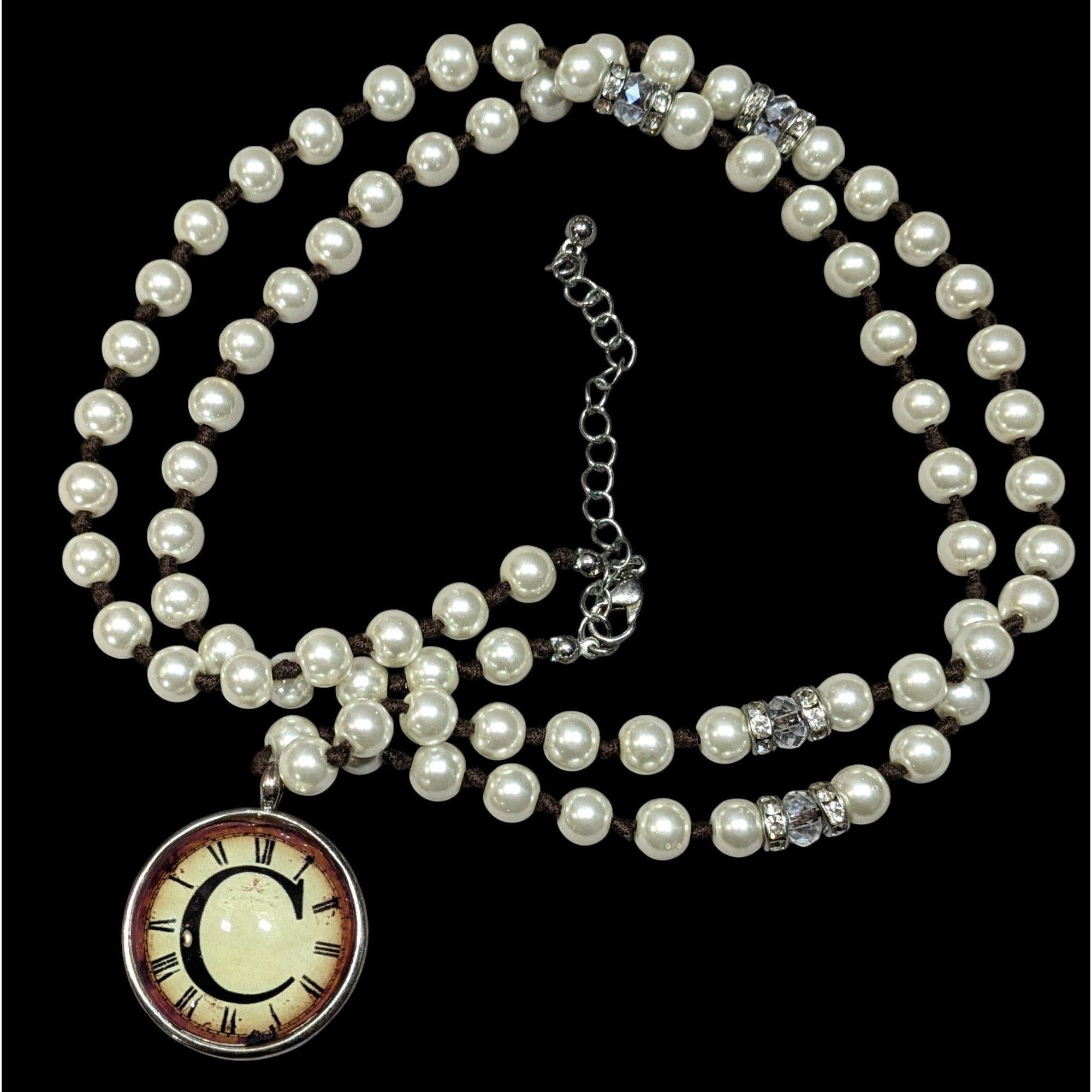 Other Elegant Steampunk Glass Pearl Beaded Pendant Necklace Size ONE SIZE - 1 Thumbnail