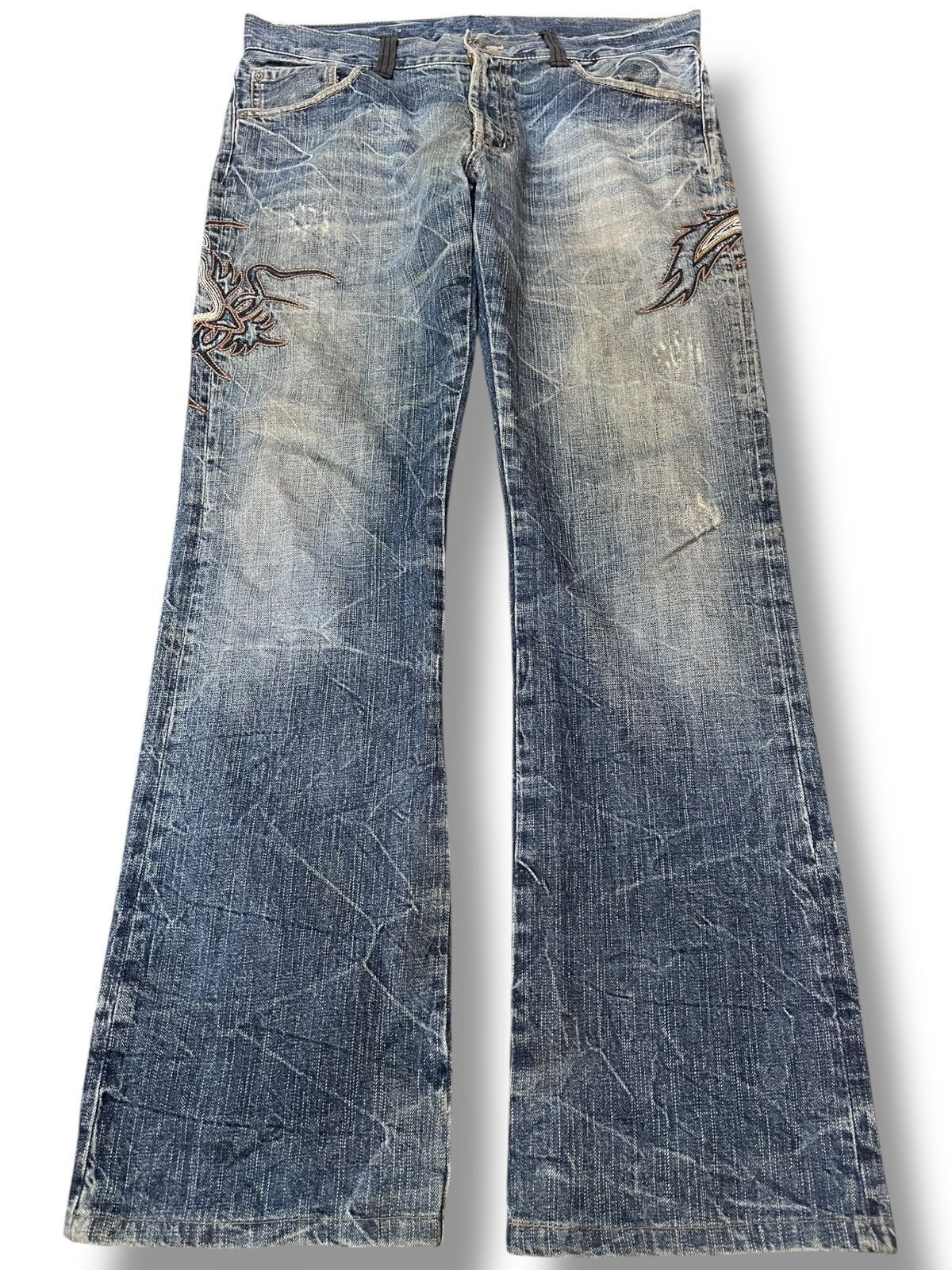 Japanese Brand Vintage Japanese Brand Embroidery Whiskers Denim Size US 34 / EU 50 - 1 Thumbnail