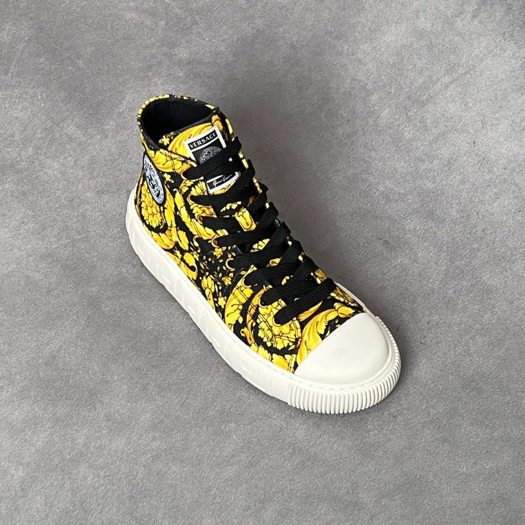 Versace VERSACE Baroque Print Laced High-Top Sneakers 39/40 Size US 8 / IT 38 - 7 Thumbnail