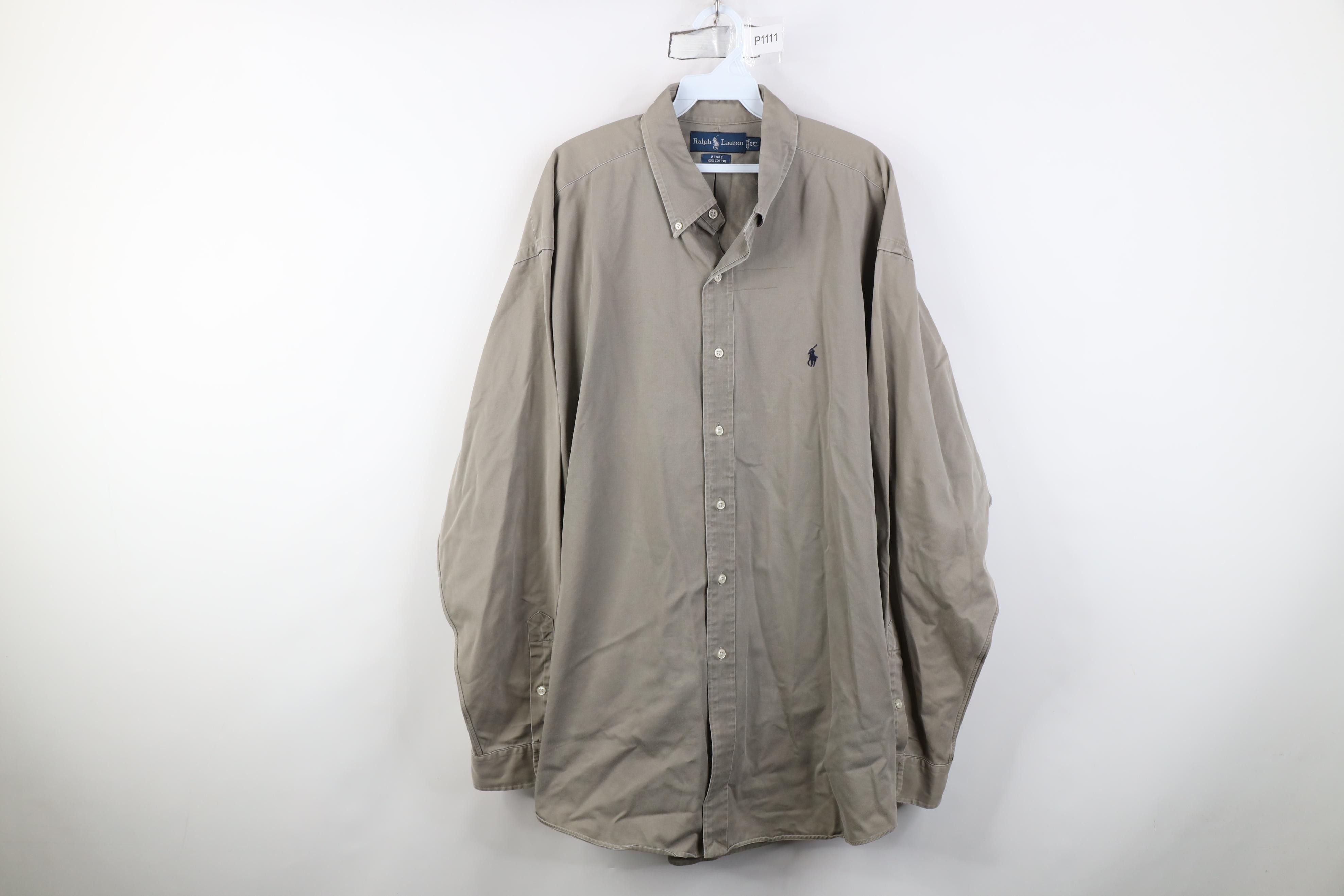 Polo Ralph Lauren Vintage 90s Ralph Lauren Button Down Shirt Gray Cotton Size US XXL / EU 58 / 5 - 1 Thumbnail