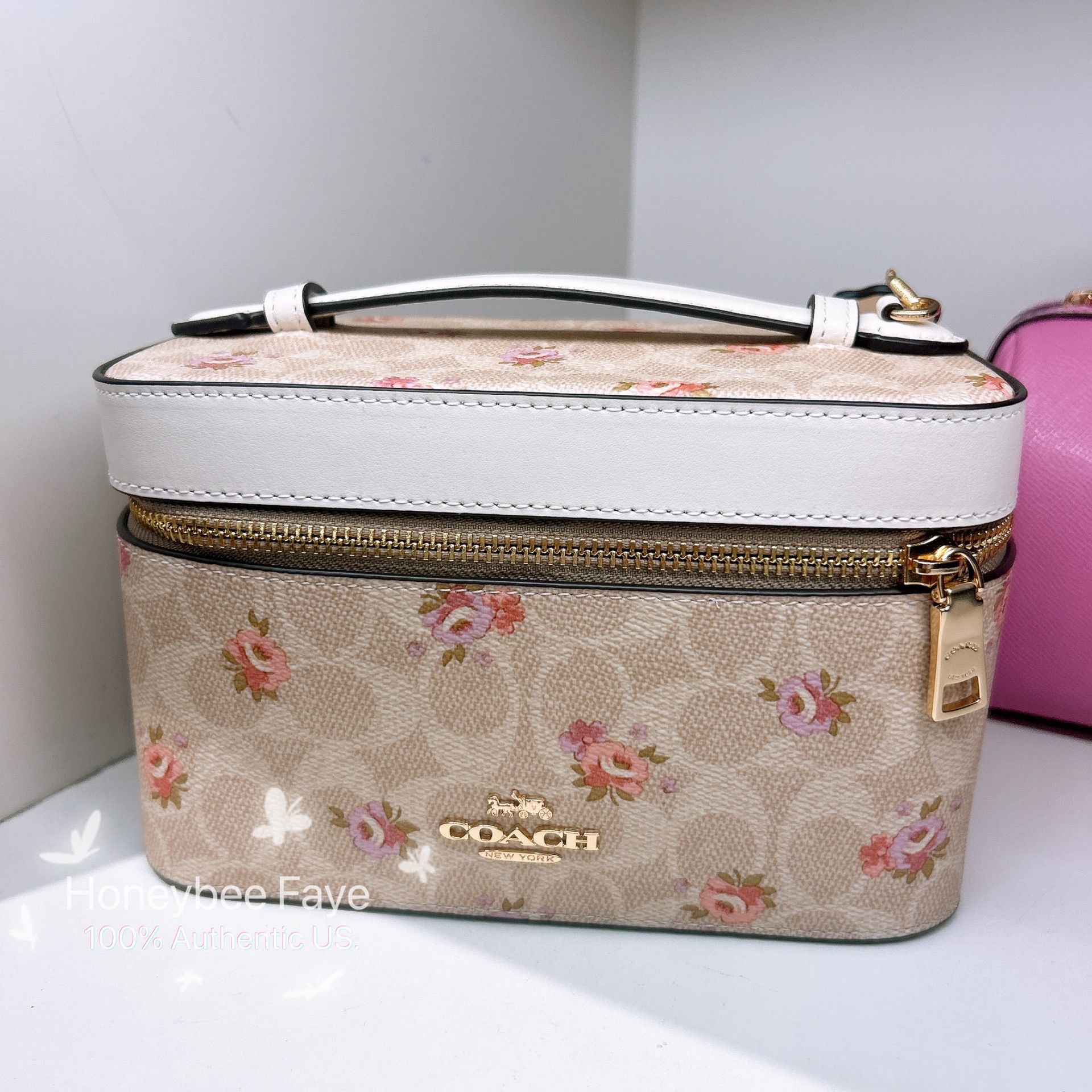 Coach Cosmetic Case In Signature Canvas With Floral Print CAP14 Size ONE SIZE - 1 Thumbnail