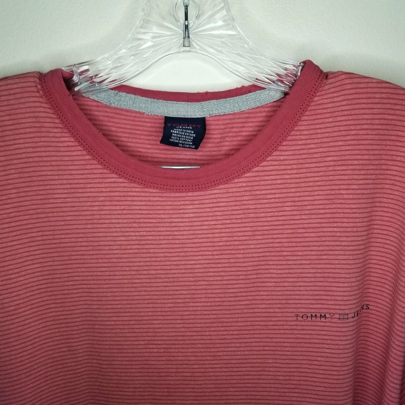 Tommy Hilfiger Tommy Jeans Red Striped Short Sleeve Shirt XL Men Size US XL / EU 56 / 4 - 2 Thumbnail