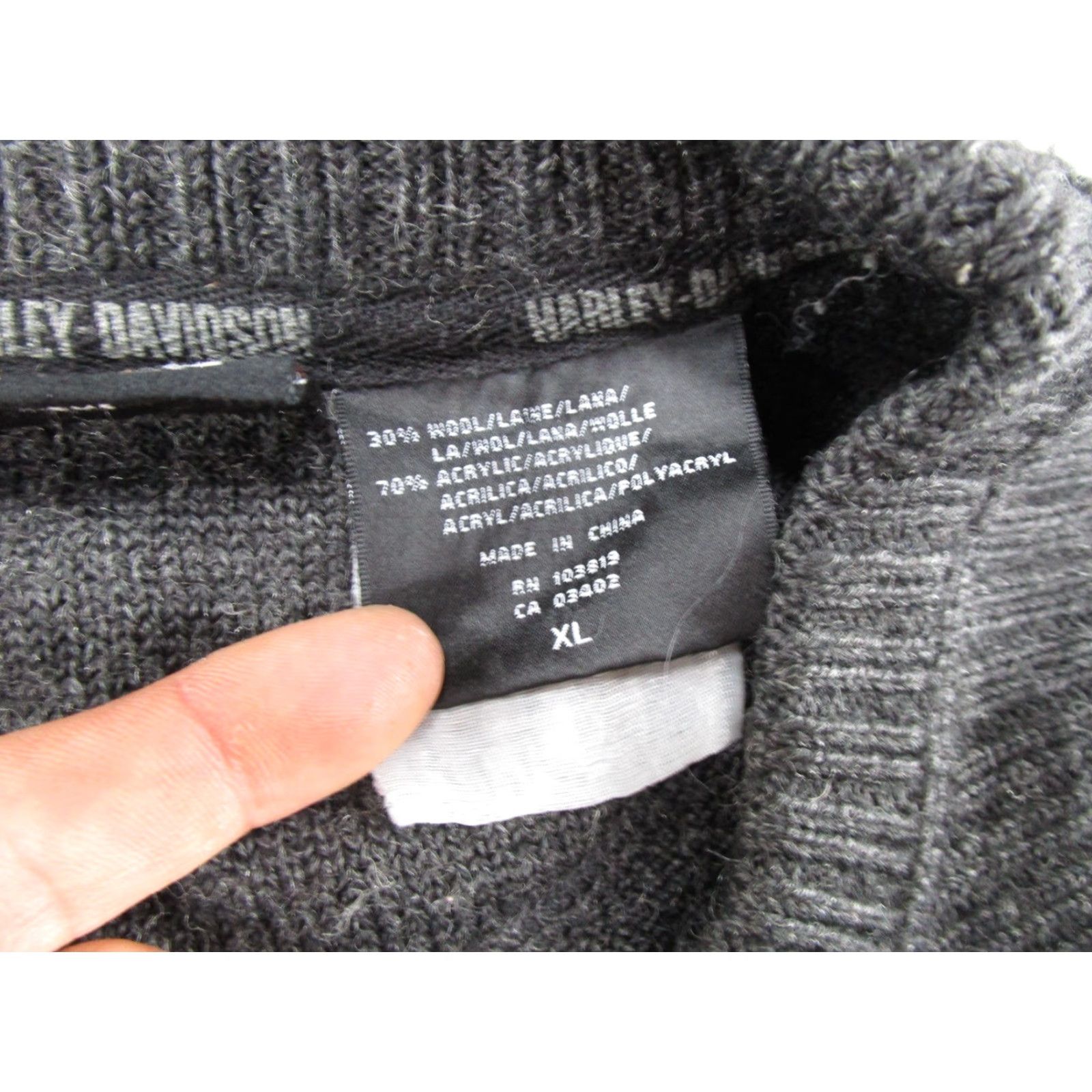 Harley Davidson Harley-Davidson Men's Wool Blend Pullover Knit Sweater Size XL Embroidered Gray Crew Neck Winter Casual Biker Motorcycle Size US XL / EU 56 / 4 - 4 Thumbnail