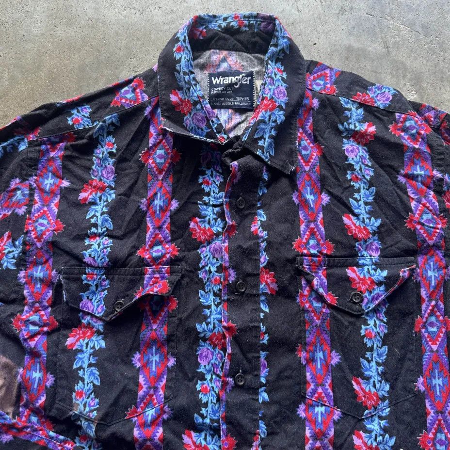 Wrangler Vintage Wrangler Brushpopper Western Floral Button Shirt Size US M / EU 48-50 / 2 - 4 Thumbnail