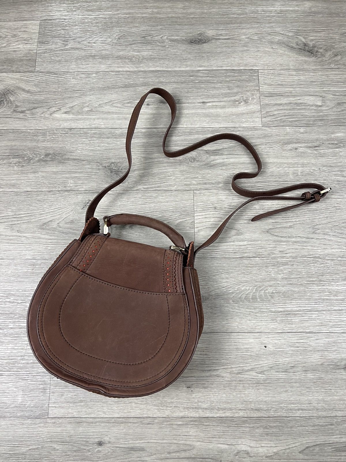 Other Joules Dawcett Spanish Leather Saddle Bag - Chocolate Size ONE SIZE - 12 Thumbnail