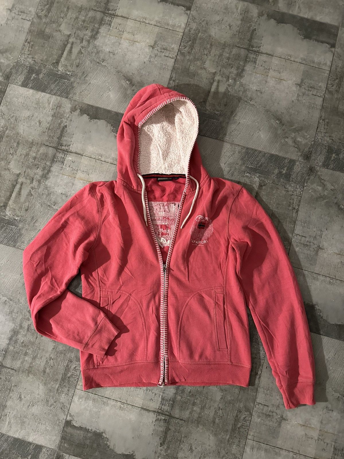 Napapijri Napapijri Full Zip Hoodie Sherpa Lined pink Streetwear Size XXL / US 16-18 / IT 52-54 - 2 Thumbnail