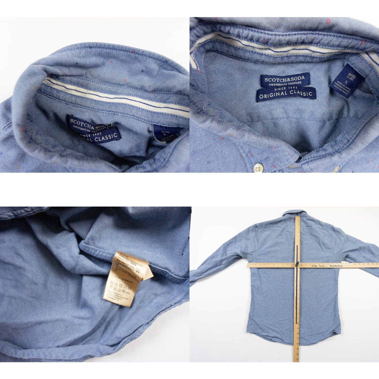 Scotch & Soda VINTAGE Scotch & Soda Men's Oxford Shirt Long Sleeve Casual Business Formal Wedding Blue Large Size US L / EU 52-54 / 3 - 8 Thumbnail