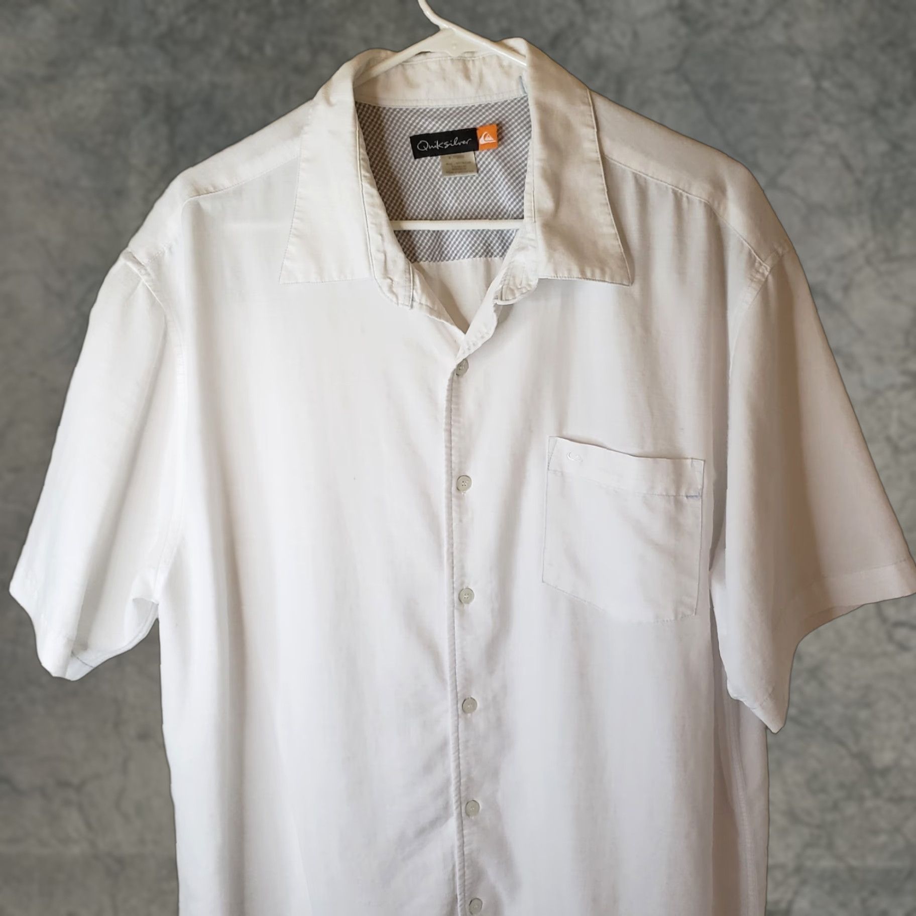 Quiksilver VINTAGE Quicksilver Hawaiian Shirt Men XL White Blue Stripe Button-Up Short Sleeve Stitch Embroidered Collared Size US XL / EU 56 / 4 - 1 Thumbnail