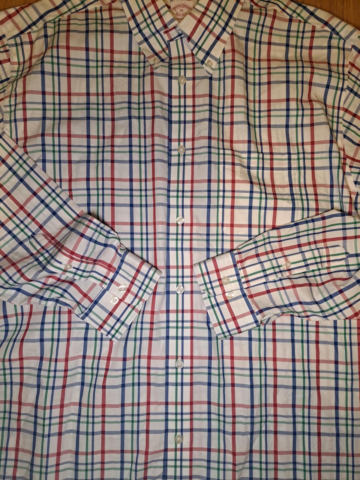 Brooks Brothers Brooks Brothers Button Up Dress Shirt XL Plaid Supima Cotton Size 44R - 3 Thumbnail