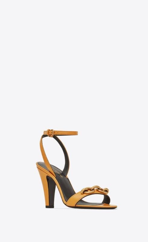 Saint Laurent Paris o1bcso1str1124 Le Maillon Sandals in Camel Size US 8 / IT 38 - 2 Thumbnail
