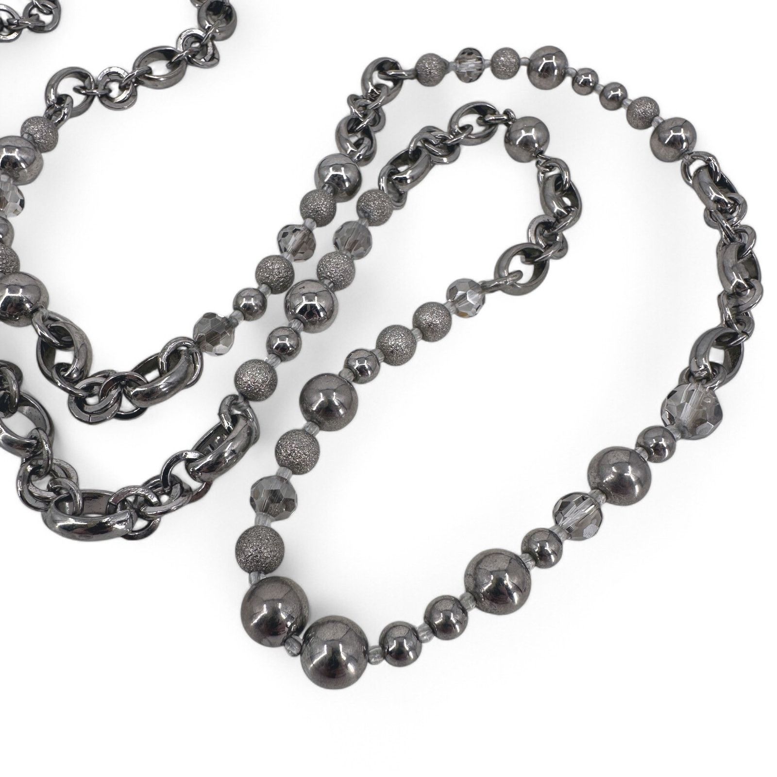 Banana Republic Banana Republic Long Necklace Silver Tone Bead and Chain Size ONE SIZE - 6 Thumbnail