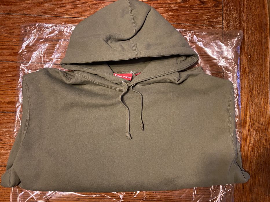 Supreme Satin Appliqué Hooded Sweatshirt - Light Olive | Grailed