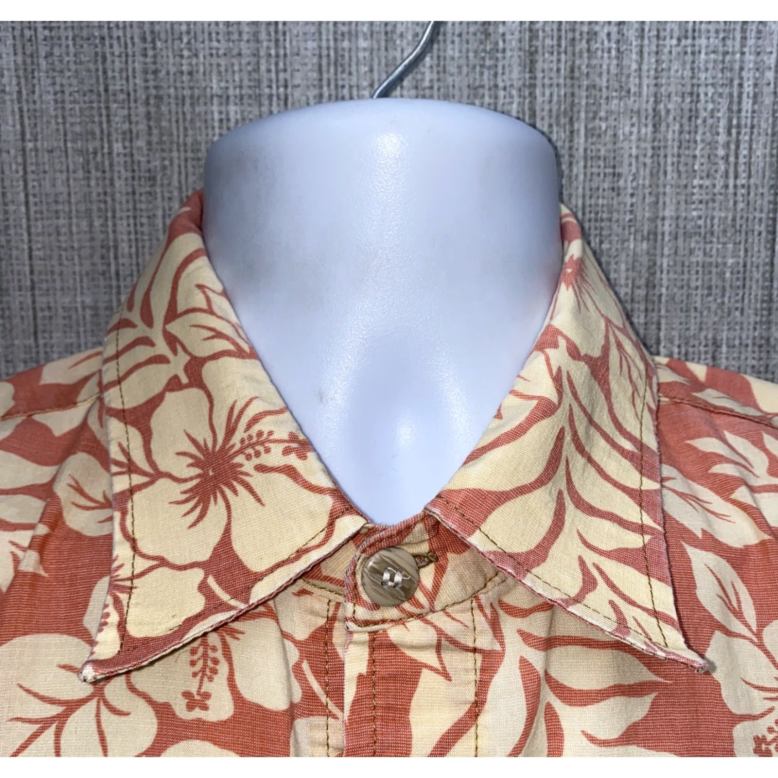 Vintage Ocean Motion Hawaiian Shirt Mens Orange Cotton Floral Print Button-Down Shirt XL Size US XL / EU 56 / 4 - 3 Thumbnail