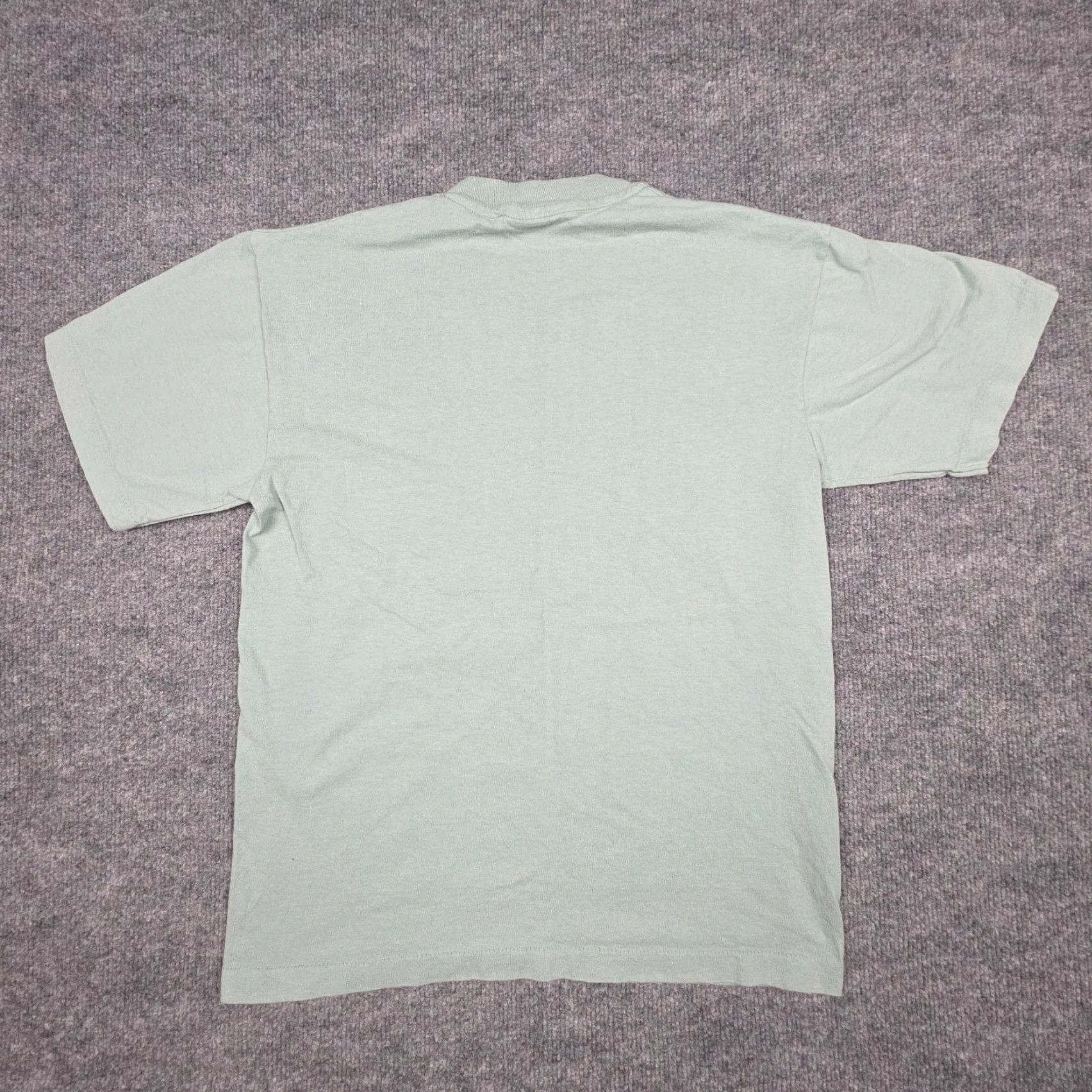 Anvil VINTAGE Anvil Recycle T-Shirt Women's Medium Green Graphic USA 80s 90s Single Stitch Crew Neck Short Sleeve CottonEmbroidery Button Mens? Size M / US 6-8 / IT 42-44 - 2 Thumbnail