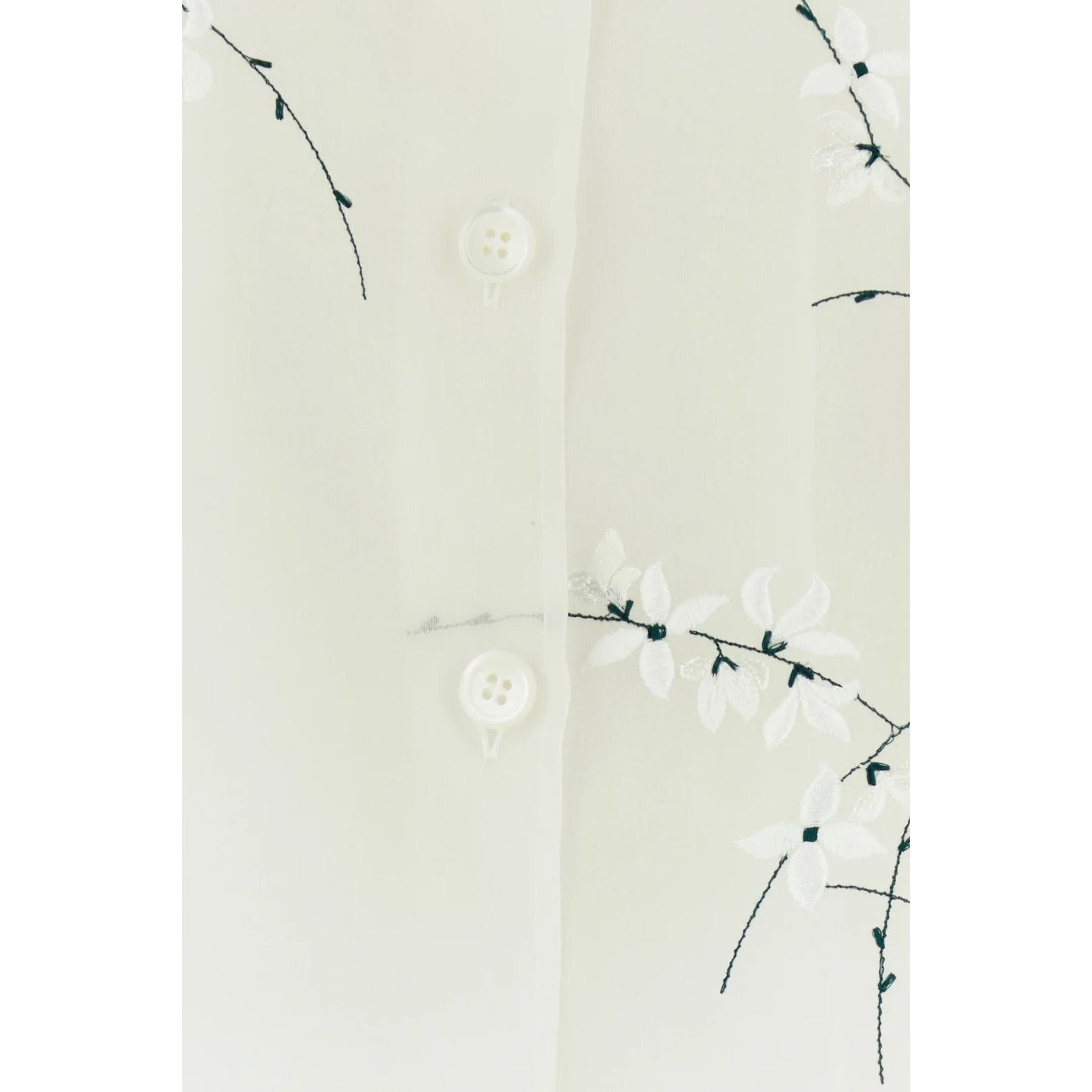 Prada PRADA White Silk Blend See-Through Shirt New & Authentic (Wo Size XS / US 0-2 / IT 36-38 - 3 Thumbnail