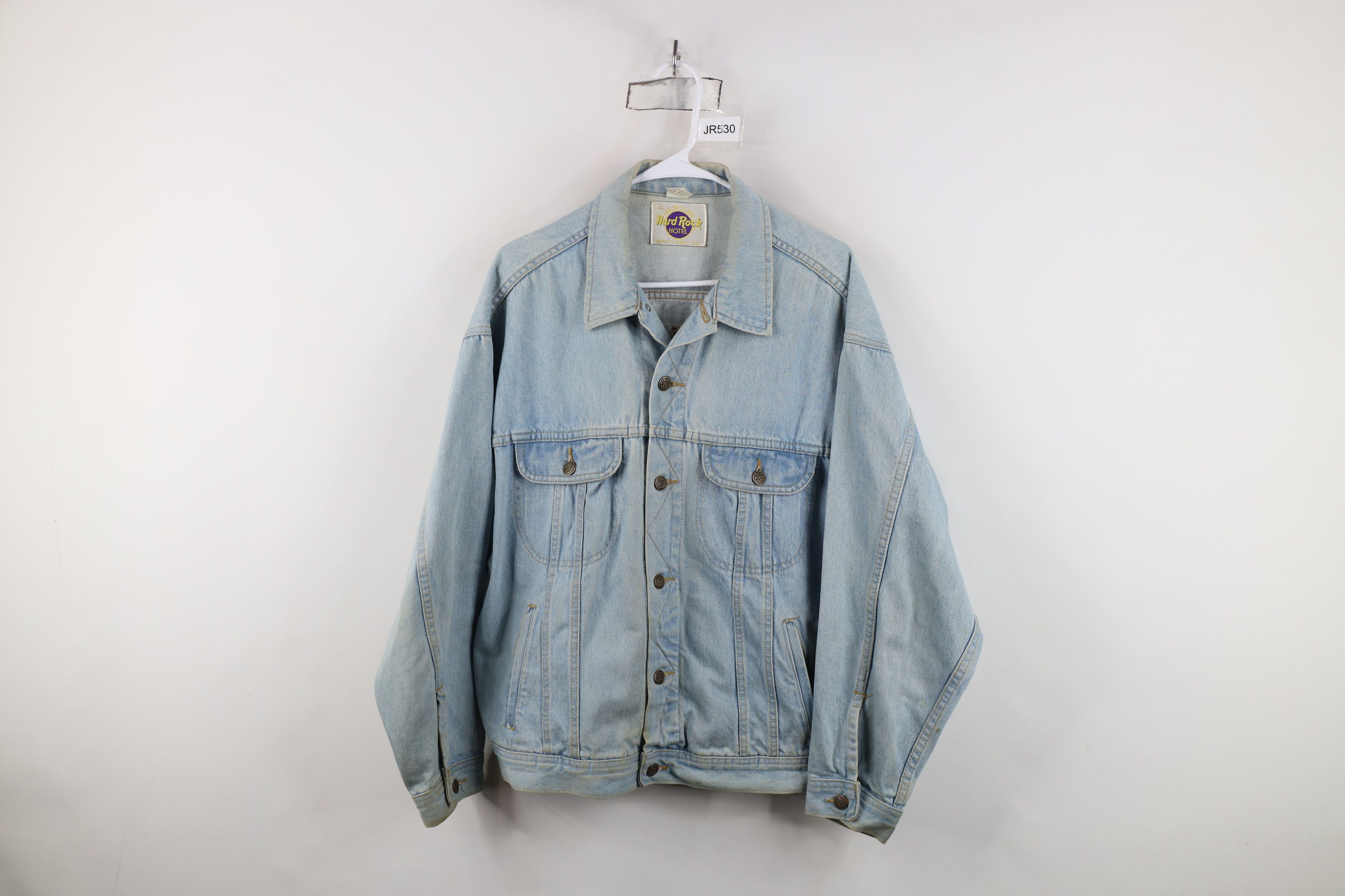 Hard Rock Cafe Vintage 90s Hard Rock Cafe Las Vegas Denim Trucker Jacket Size US L / EU 52-54 / 3 - 2 Thumbnail