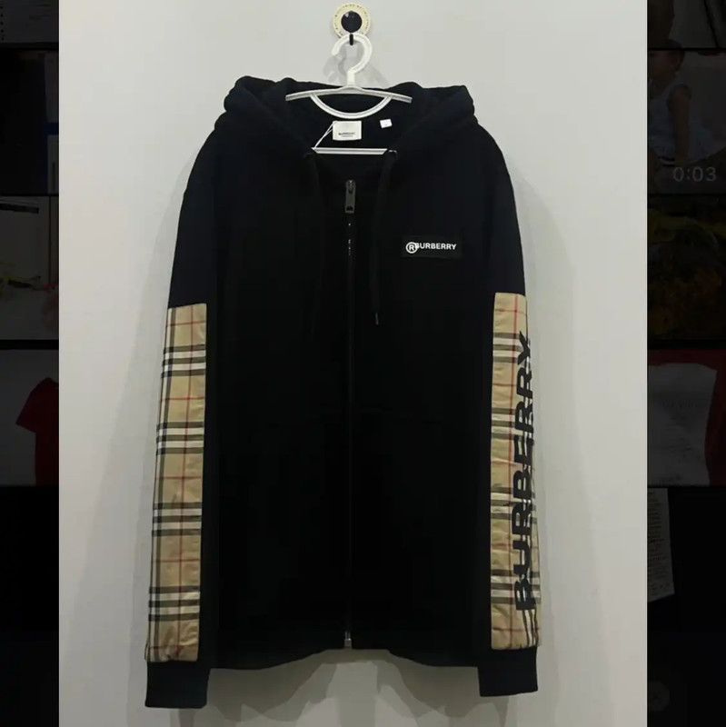 Burberry Burberry Black Cotton Zip-Up Hoodie Size US M / EU 48-50 / 2 - 1 Thumbnail