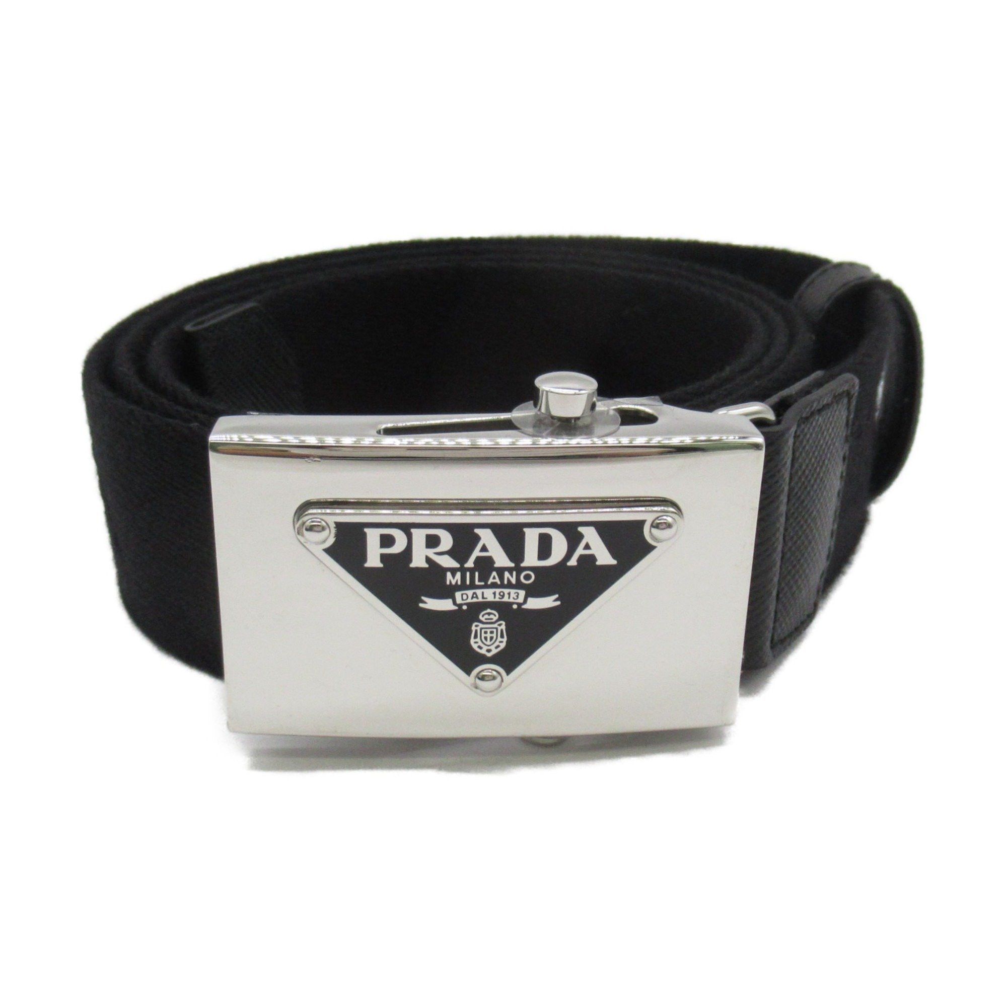 image of Prada Belt Black Leather Canvas 2Cn085Zslf0002100, Women's