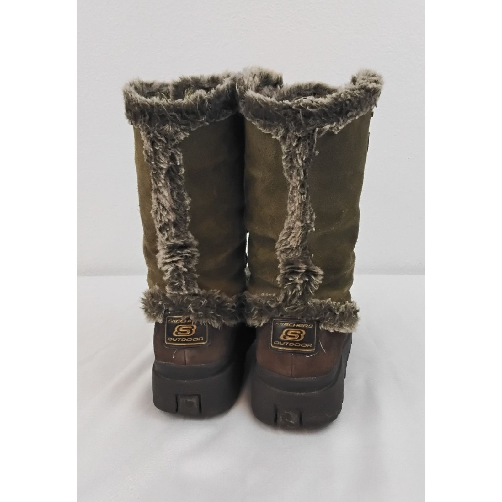 SKECHERS Sketchers Frolic Winter Boots Women's 8 Green/Brown Chunky Size US 8 / IT 38 - 4 Thumbnail