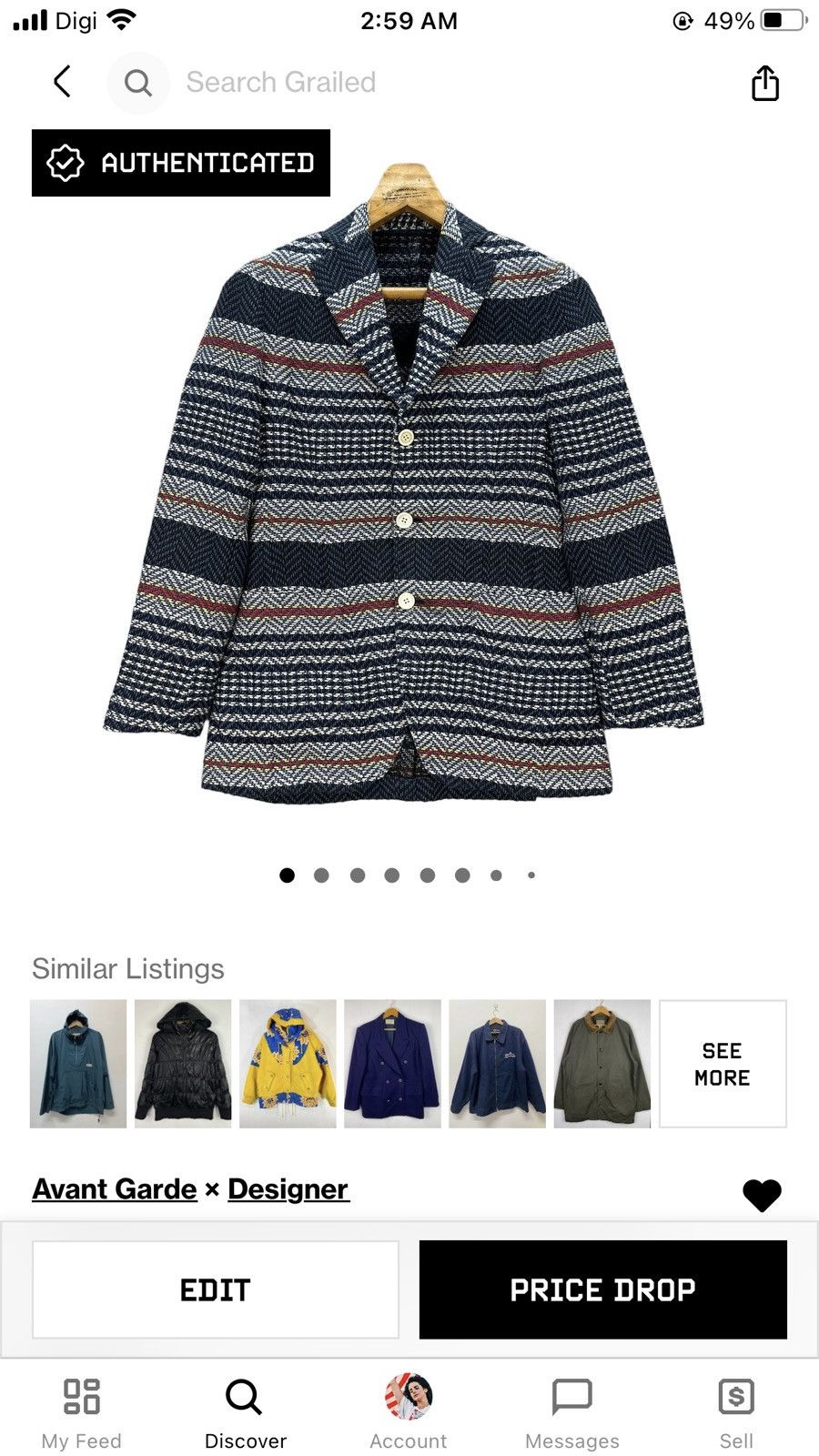 Gabrielle GABRIELE PASINI CASUAL JACKET #8847-005 Size US XS / EU 42 / 0 - 11 Thumbnail