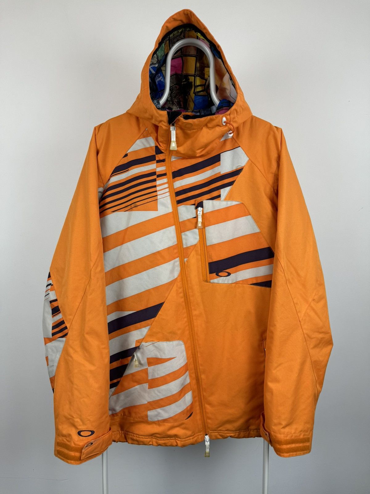 image of Oakley Multipocket Hooded Ski Jacket in Orange, Men's (Size Medium)