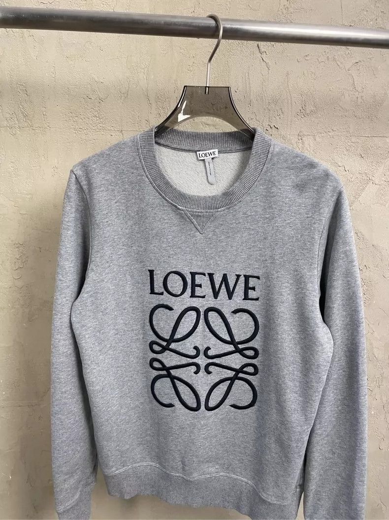 Loewe loewe Gray embroidered logo round-neck sweatshirt 2506-Next Size US XS / EU 42 / 0 - 3 Thumbnail