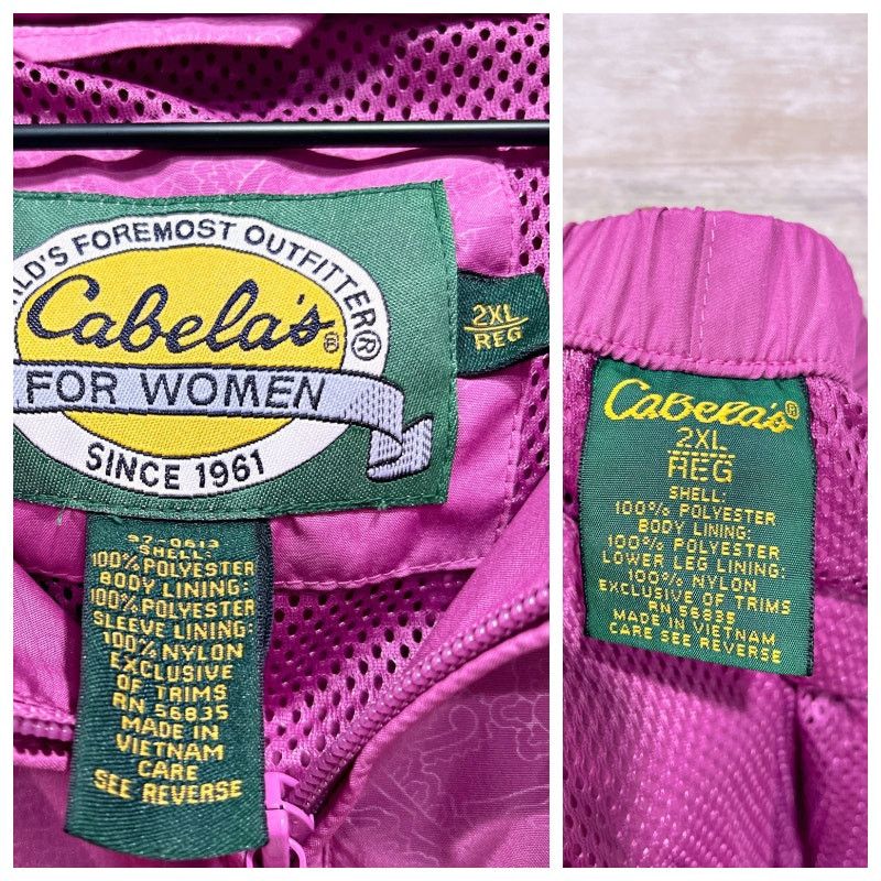 Cabelas Cabelas Windbreaker Tracksuit Jacket Pants Pink Mesh 2XL Size XXL / US 16-18 / IT 52-54 - 11 Thumbnail