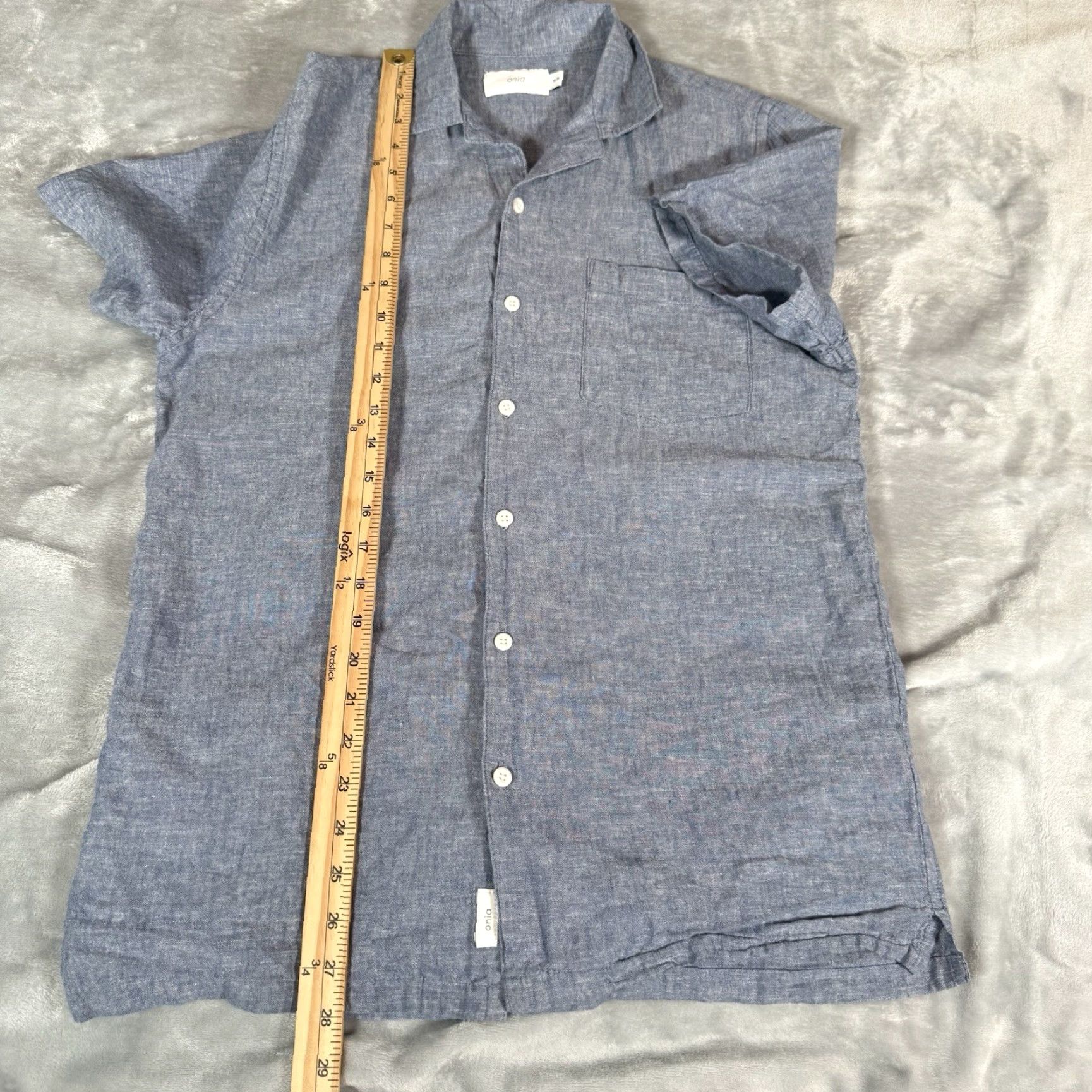 Onia Onia Button Up Shirt Mens Small Short Sleeve Preppy Blue Chambray Size US S / EU 44-46 / 1 - 6 Thumbnail
