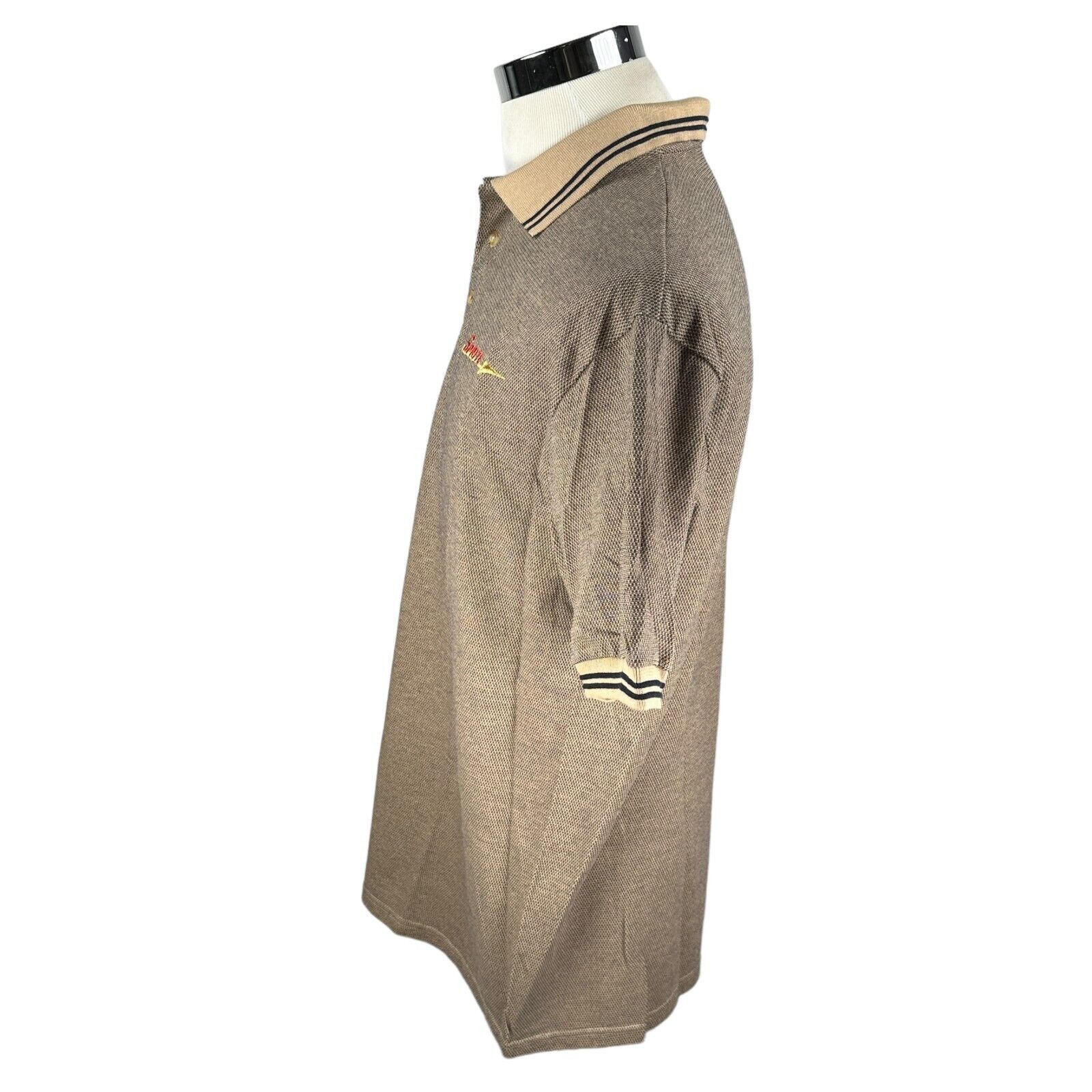 Hanes Vintage Austin Healey Sprite Car Polo Shirt Men’s SZ L Brown Size US L / EU 52-54 / 3 - 3 Thumbnail
