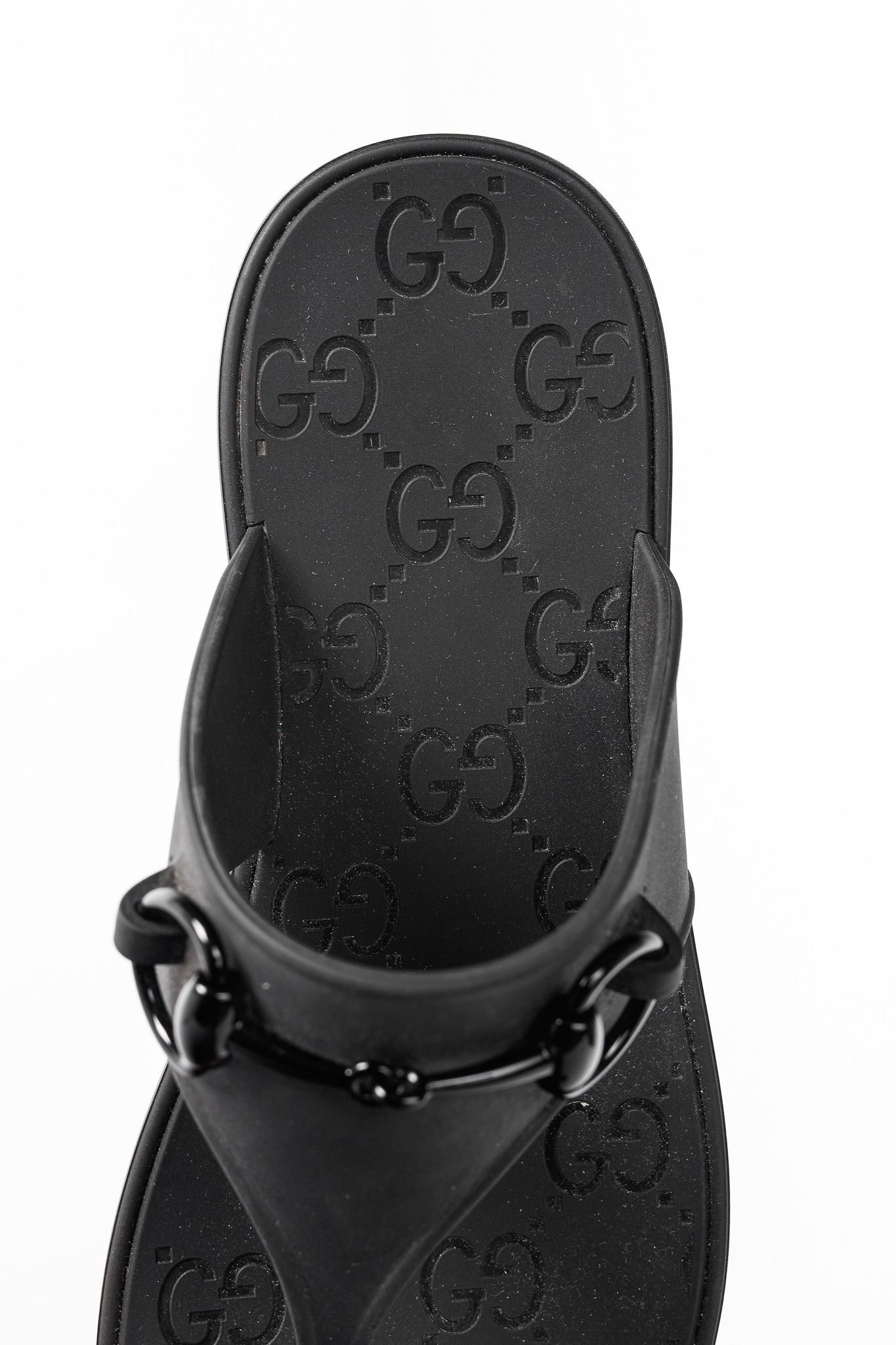 Gucci Gucci Black Rubber Horsebit Thong Sandals Size US 4 / IT 34 - 10 Thumbnail